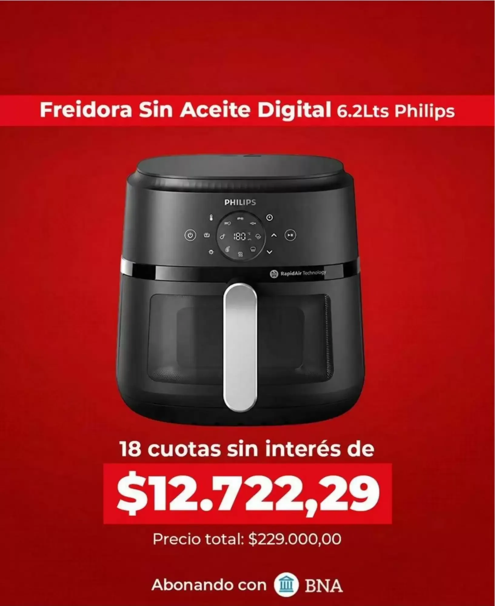 Ofertas de Freidora Sin Aceite Digital 6.2Lts Philips 4 de octubre al 19 de octubre 2026 - Página 1 del catálogo