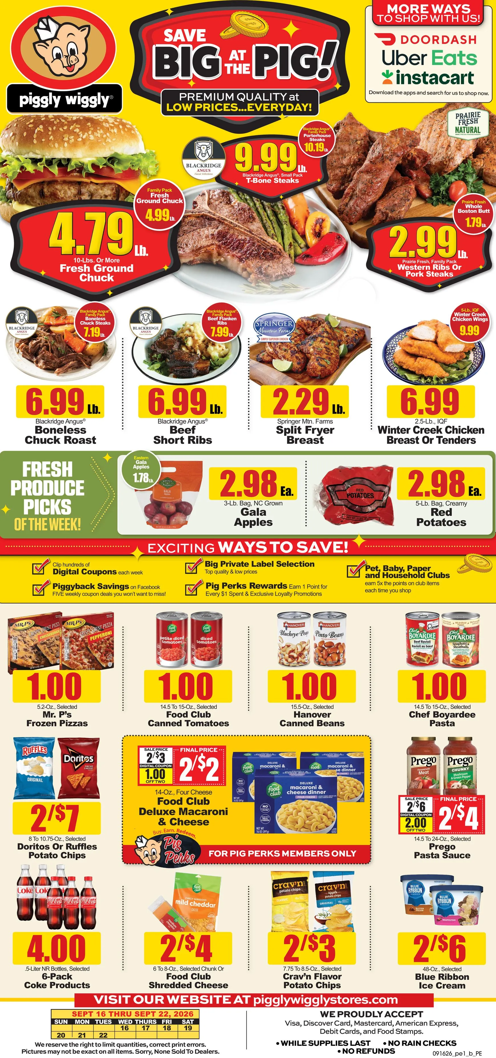 Weekly ad Current Piggly Wiggly leaflet valid from Wednesday 09/16/2026 to Tuesday 09/22/2026 from September 16 to September 22 2026 - Page 1