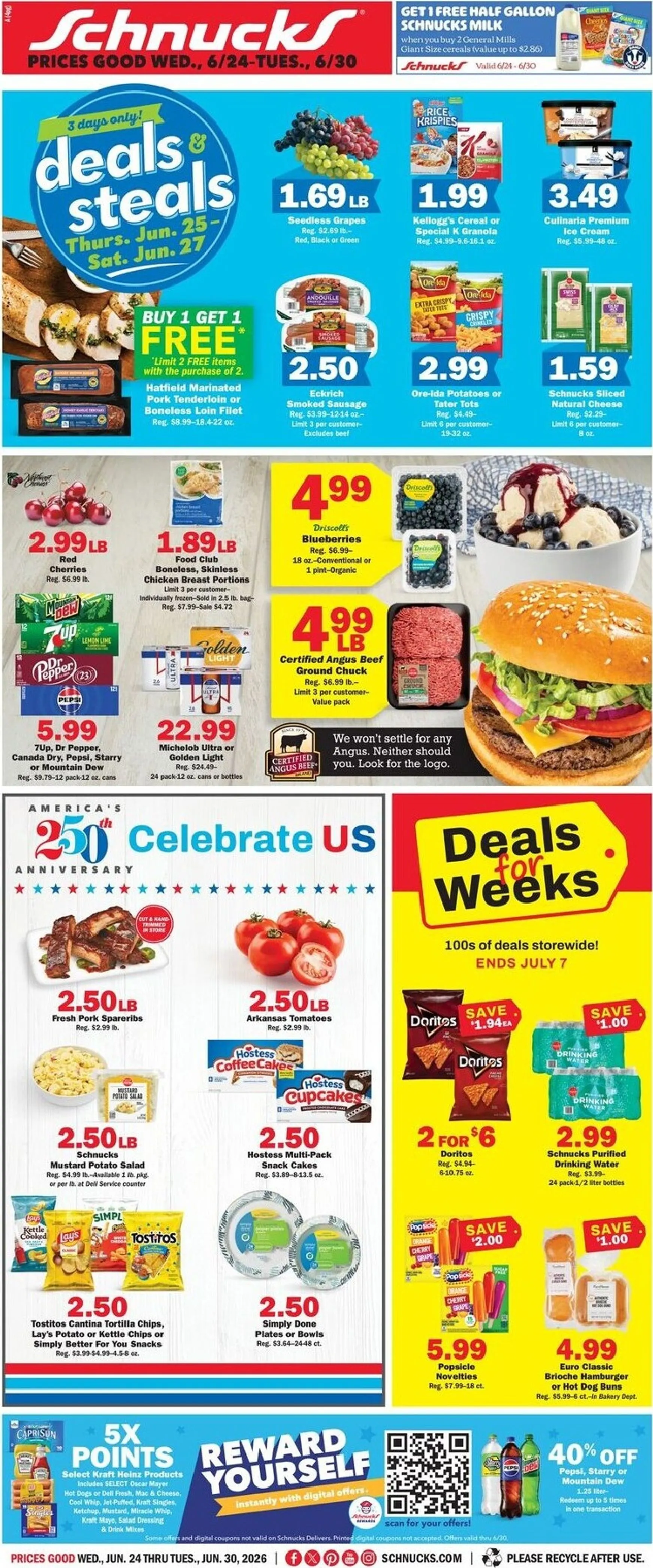 Current Schnucks leaflet valid from Wednesday 06/24/2026 to Tuesday 06/30/2026