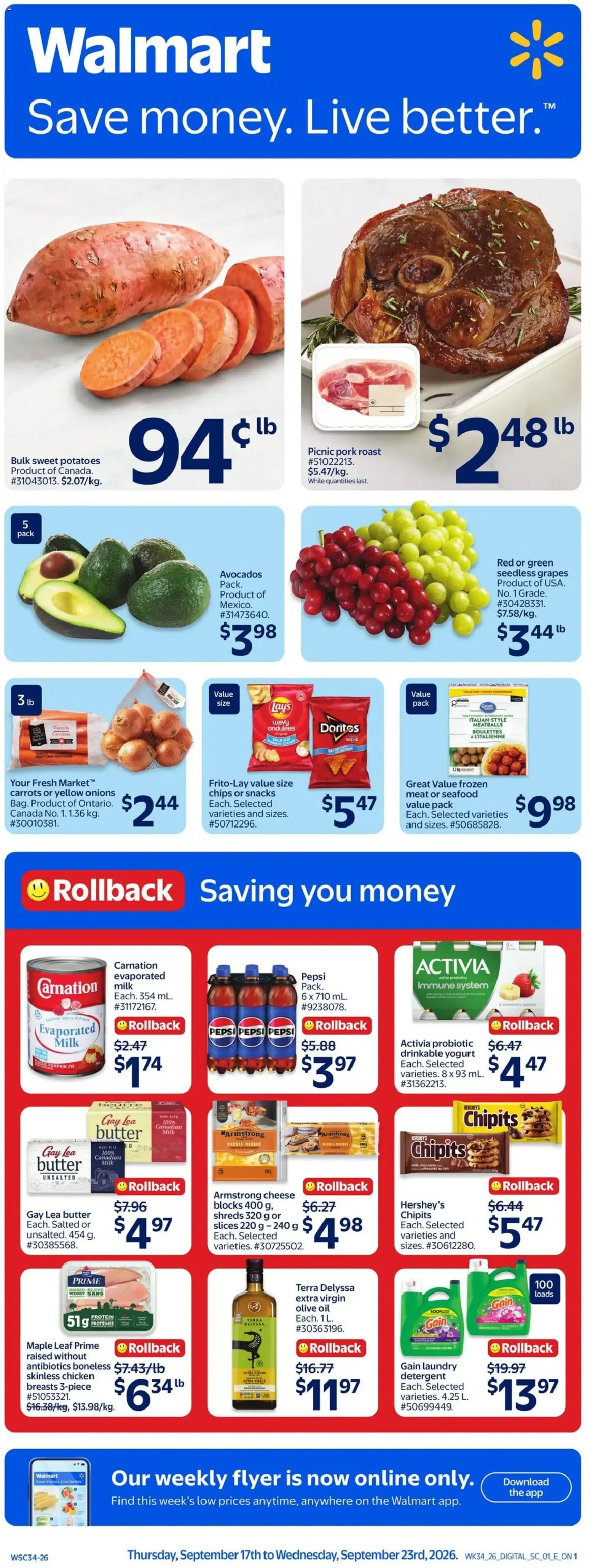 Walmart Weekly Flyer from September 17 to September 23 2026 - flyer page 1
