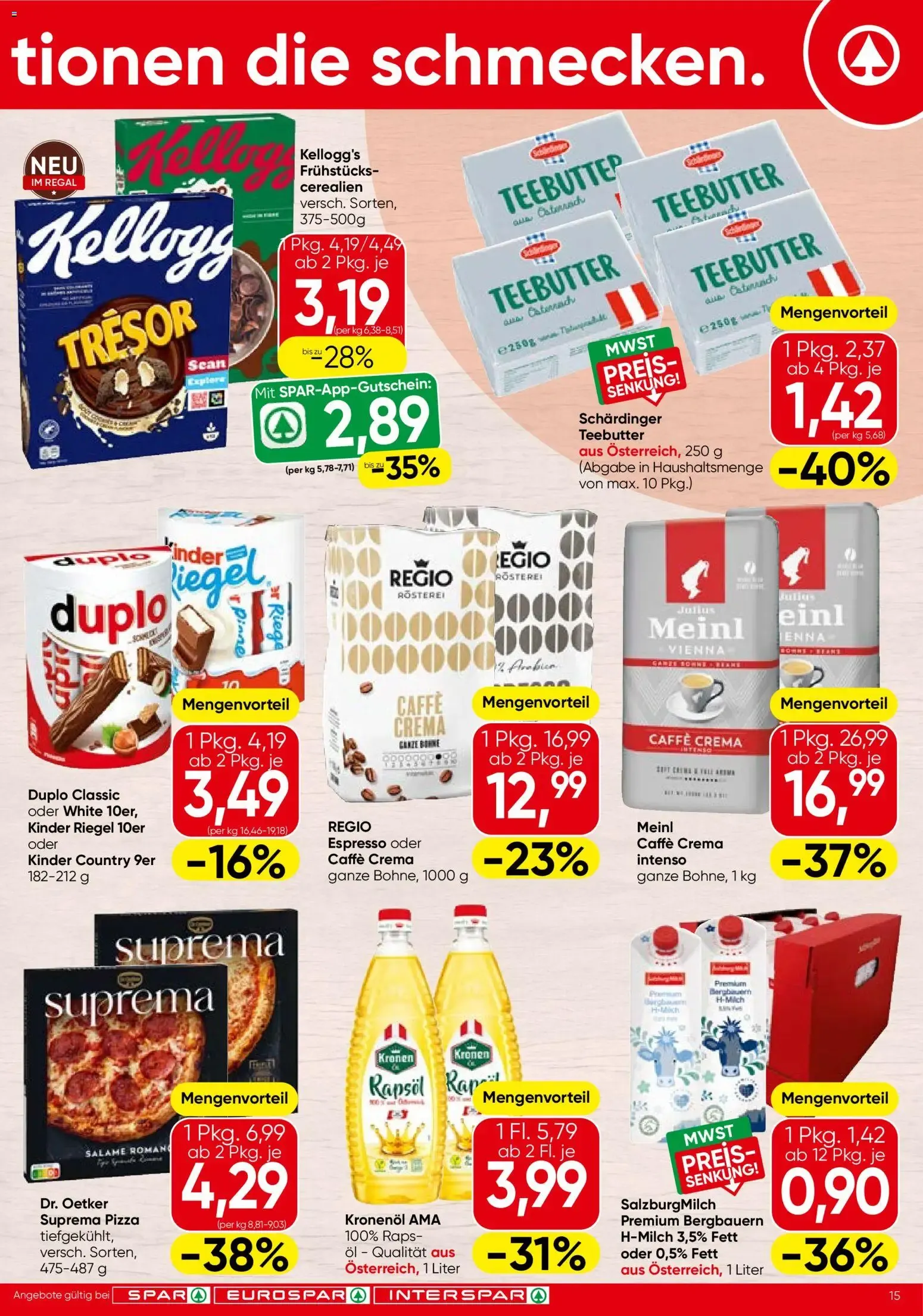 Spar Flugblatt (24.09.2026) - Angebote und Prospekt von 24. September bis 7. Oktober 2026 - Flugblätt seite  15