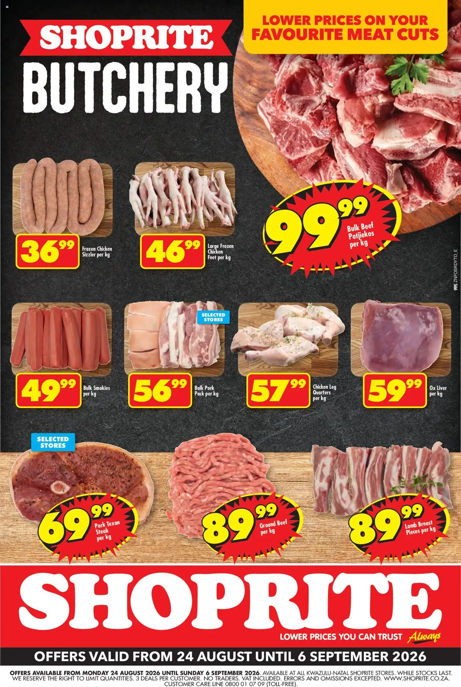 Shoprite - Low Price Butchery Meat Cuts (24/08/2026 - 06/09/2026) → Online Catalogue from 24 August to 6 September 2026 - Catalogue Page 1