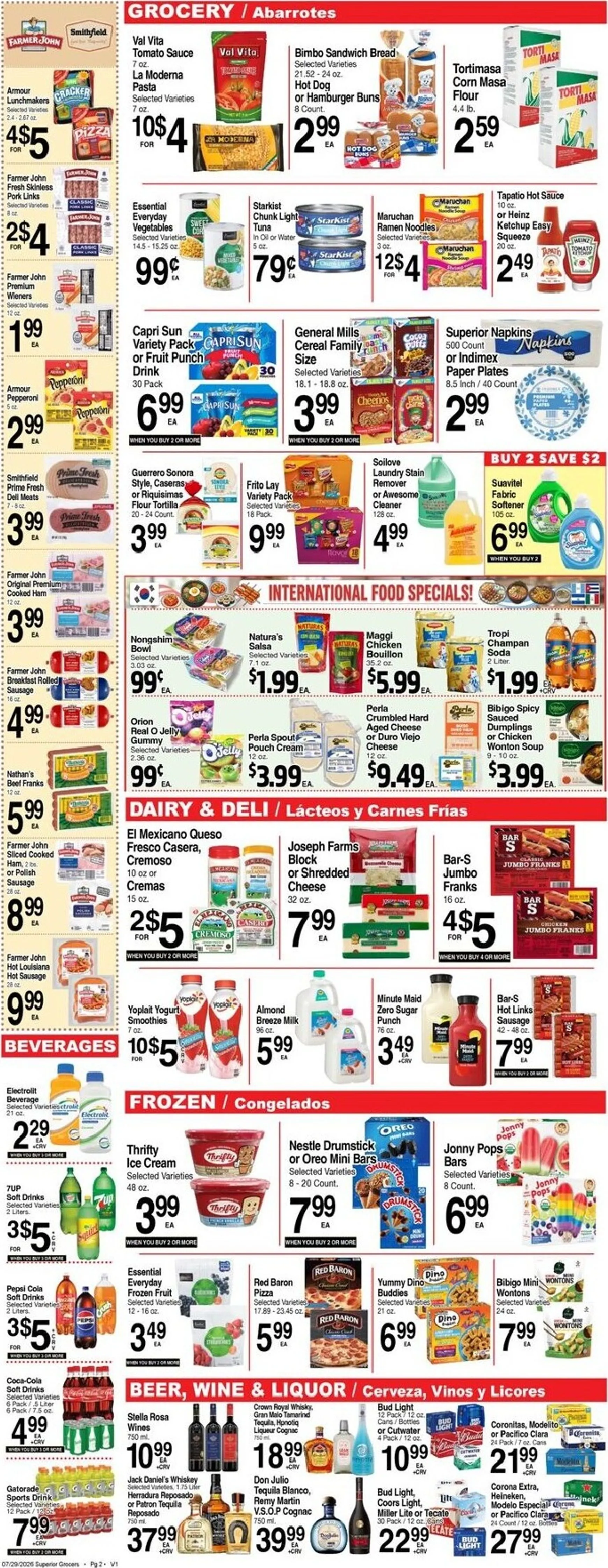 Weekly ad Current Superior Grocers leaflet valid from Wednesday 07/29/2026 to Tuesday 08/04/2026 from July 29 to August 4 2026 - Page 2