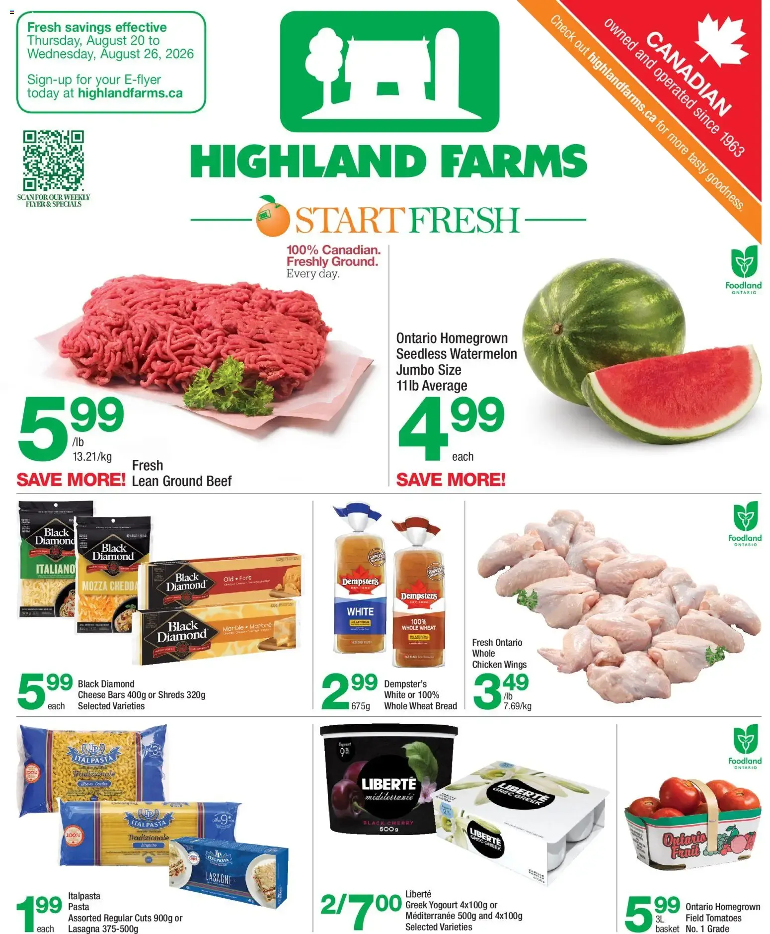 Highland Farms weekly flyer / circulaire from Aug 20, 2026 > weekly specials & deals from August 20 to August 26 2026 - flyer page 1