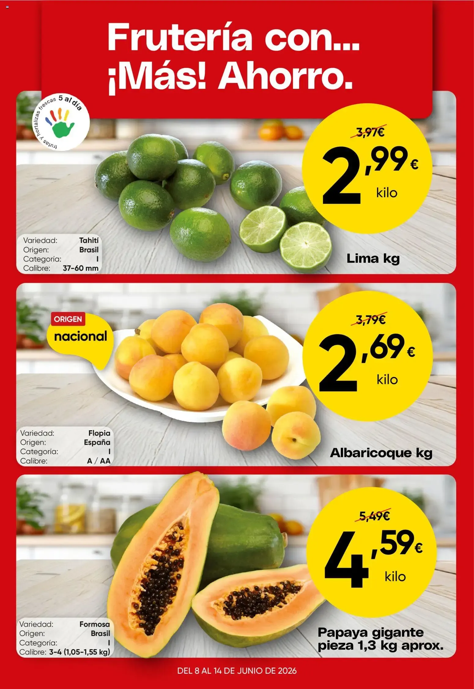 Catálogo de Frutería con... ¡Más! Ahorro. 8 de junio al 14 de junio 2026 - Página 1