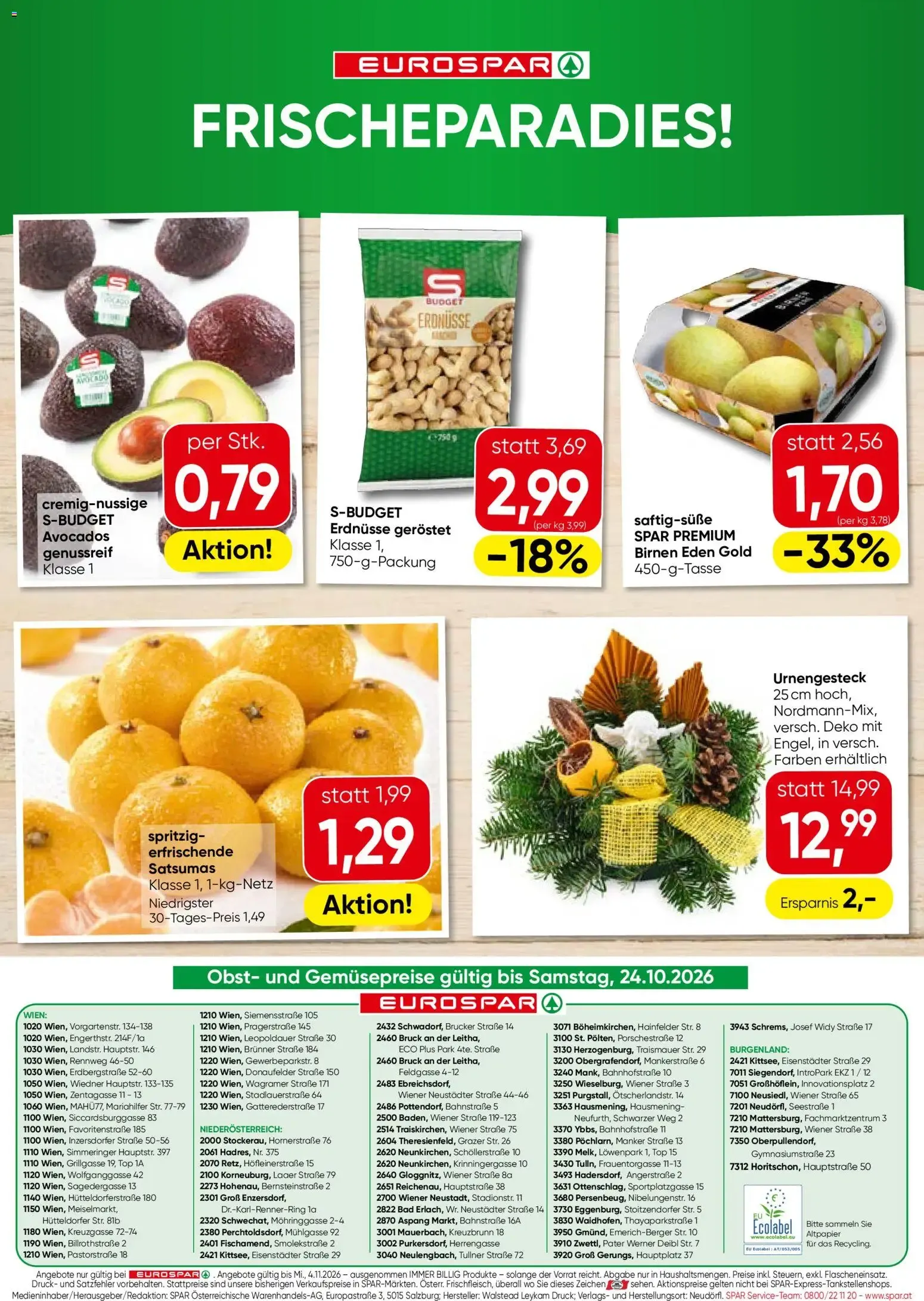 Eurospar Flugblatt von 22.10.2026 - Aktuelle Angebote von 22. Oktober bis 4. November 2026 - Flugblätt seite  16