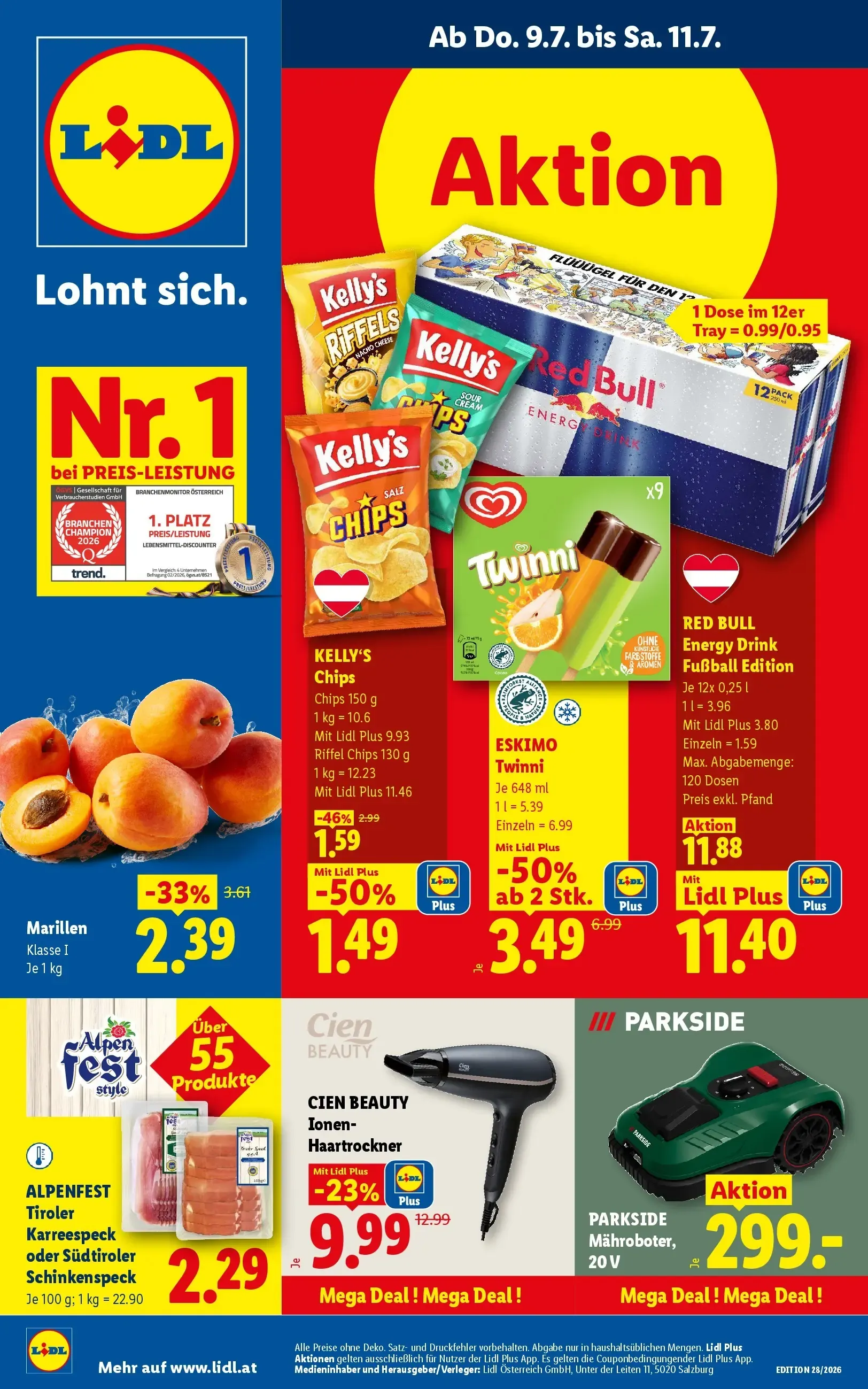 Lidl - Aktion ab 09.07. von 9. Juli bis 11. Juli 2026 - Flugblätt seite 1