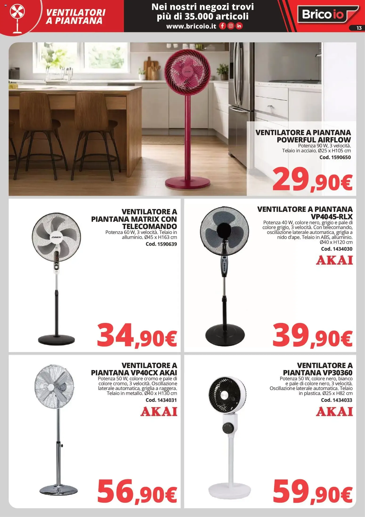 Nuovo Brico io volantino Refrigerazione dal 28/05/2026 > offerte anteprima 🛍️ da 28 maggio a 6 settembre di 2026 - Pagina del volantino 13