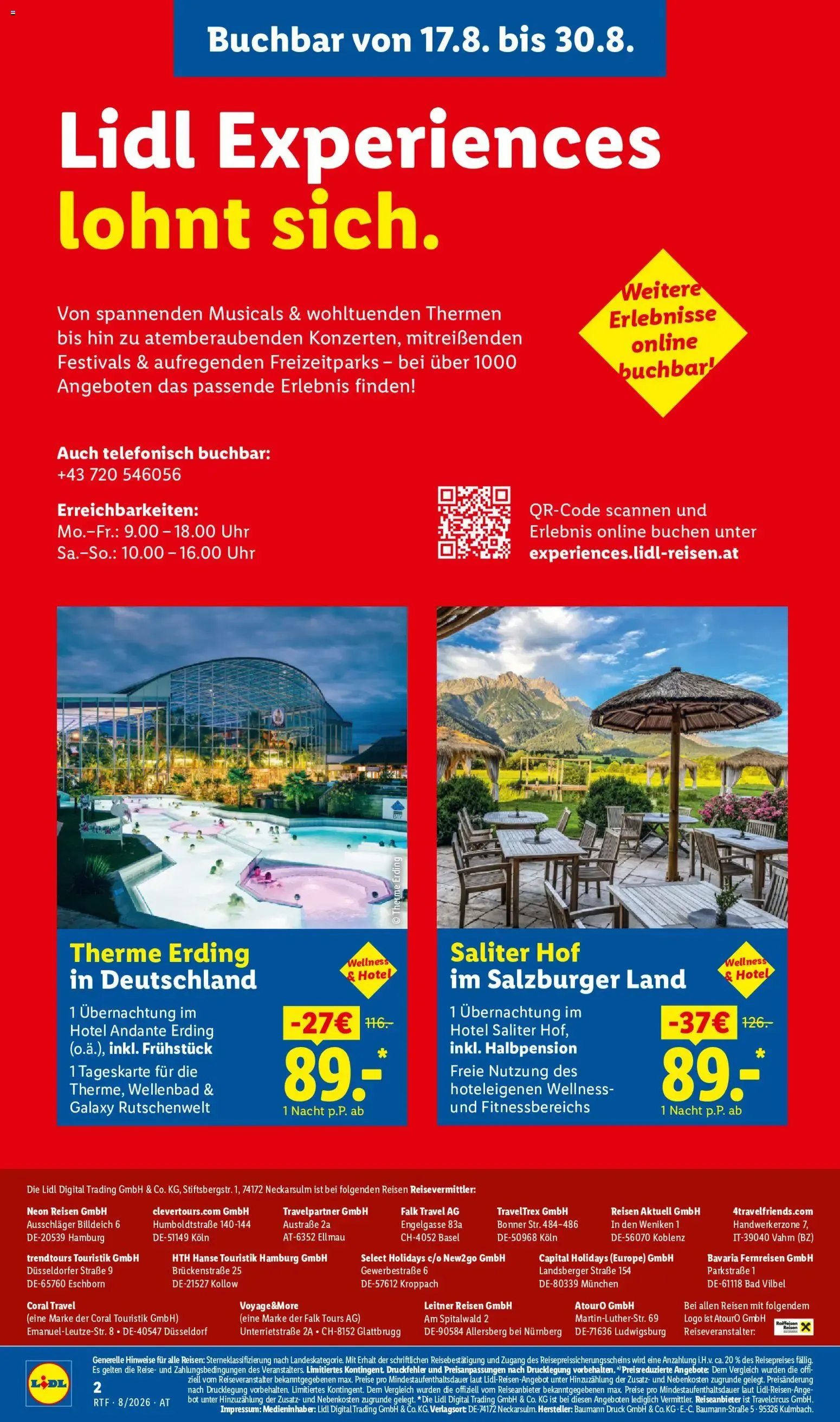 Urlaub in der Heimat buchen lohnt sich. von 12. August bis 15. September 2026 - Flugblätt seite 2