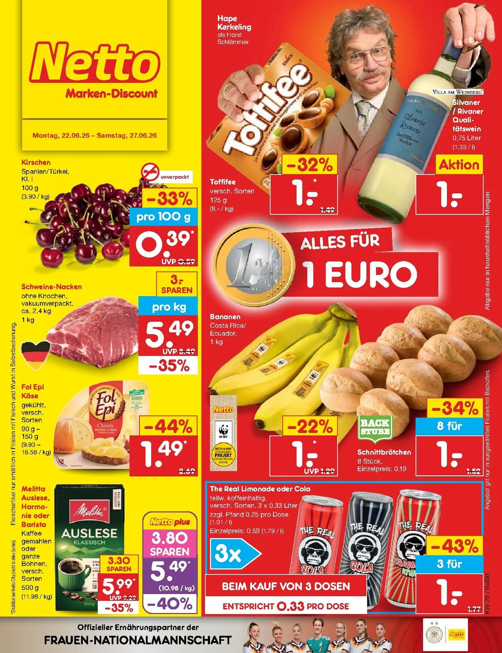 Netto Marken Discount Prospekt – von Montag 22.06.2026 bis Samstag 27.06.2026 von 22. Juni bis 27. Juni 2026 - Prospekt seite 1
