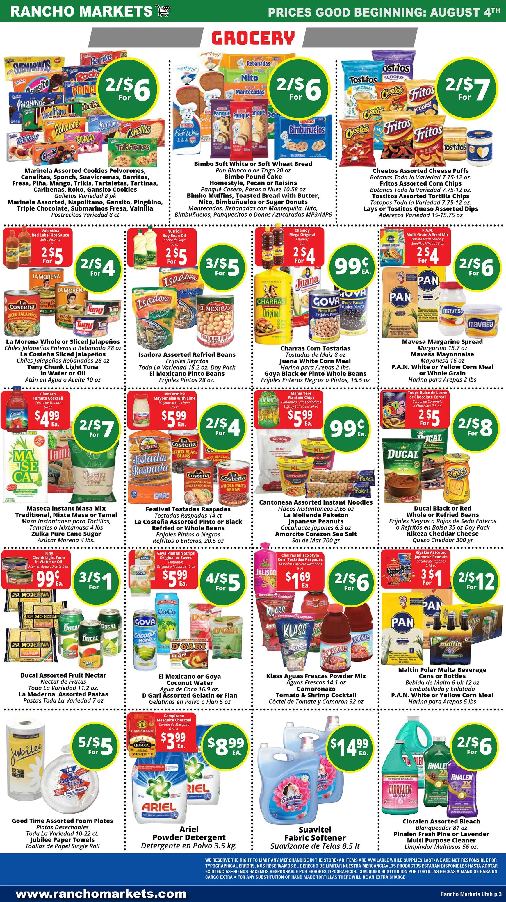 Weekly ad Current Rancho Markets leaflet valid from Tuesday 08/04/2026 to Monday 08/10/2026 from August 4 to August 10 2026 - Page 3