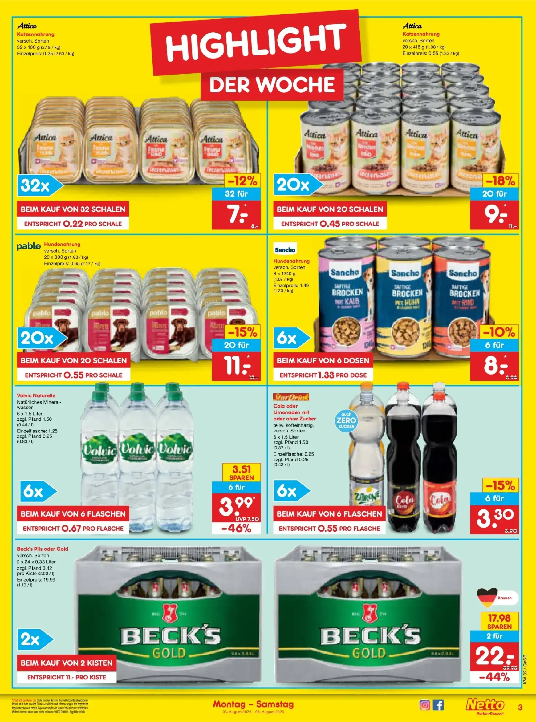 Netto Marken Discount Prospekt – von Montag 03.08.2026 bis Samstag 08.08.2026 von 3. August bis 8. August 2026 - Prospekt seite 3
