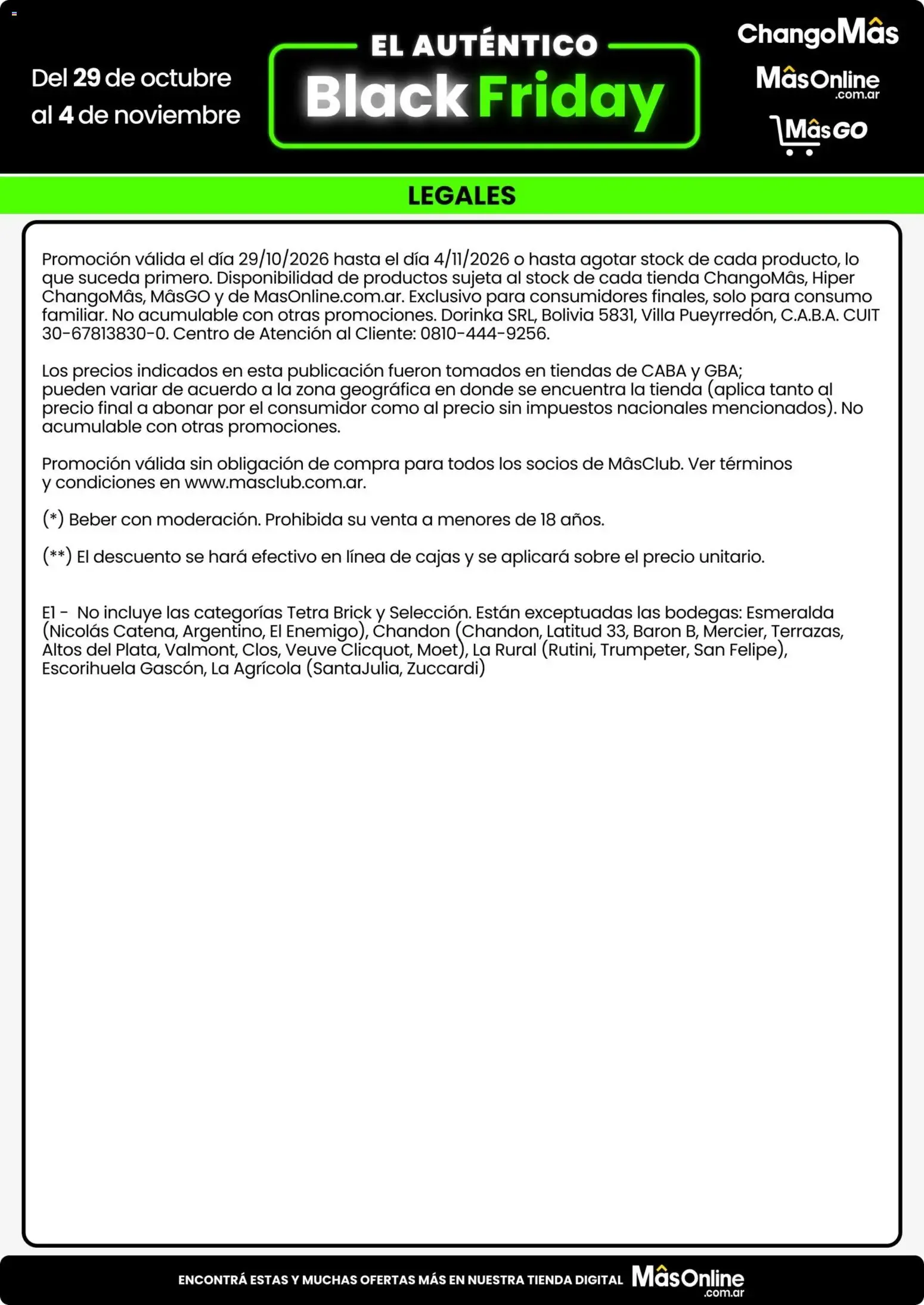 Ofertas de Changomas BLACK FRIDAY Folleto de 29/10/2026 29 de octubre al 4 de noviembre 2026 - Página 11 del catálogo