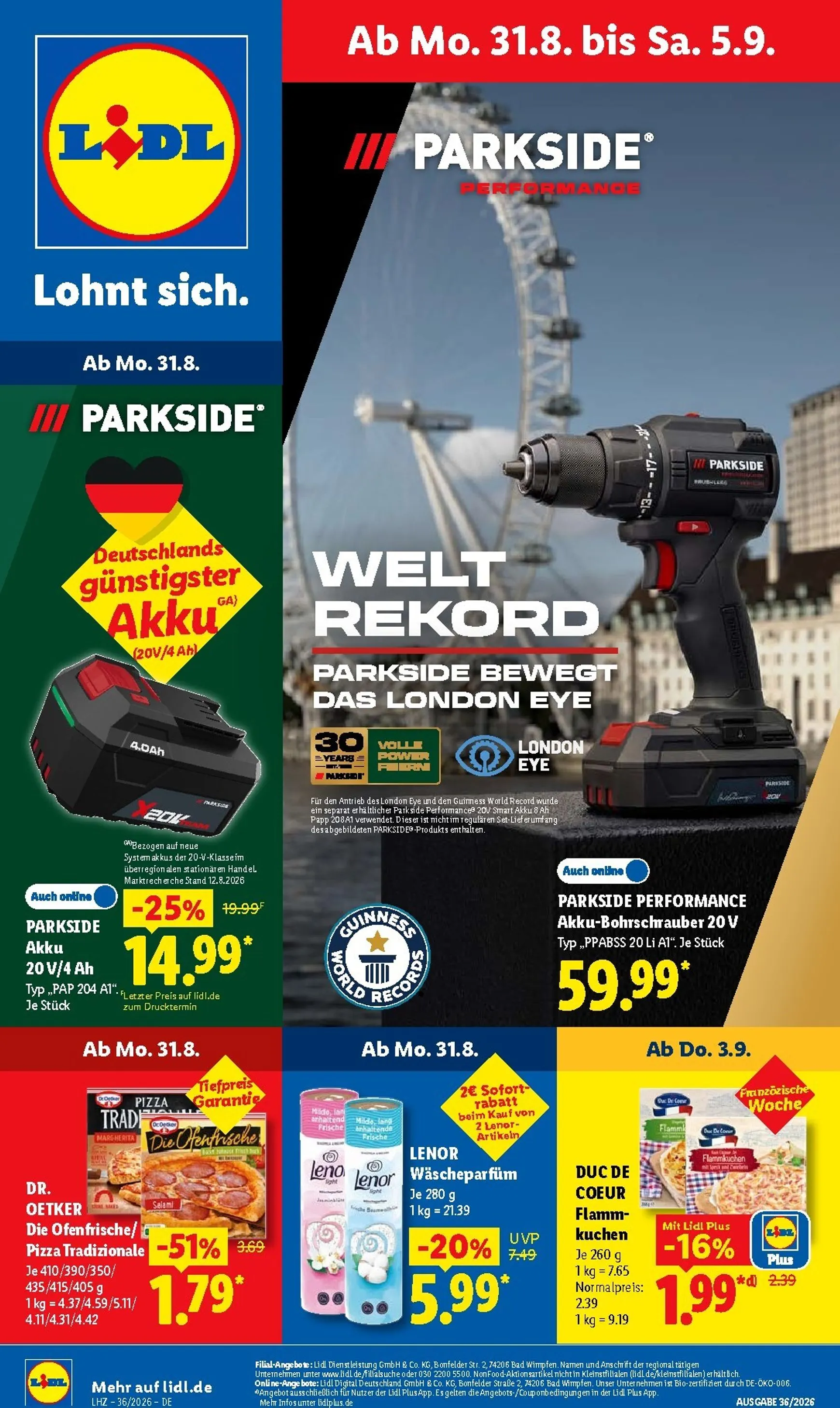 Lidl - Nonfood Prospekt nächste Woche – von Montag 31.08.2026 bis Samstag 05.09.2026 von 31. August bis 5. September 2026 - Prospekt seite 1