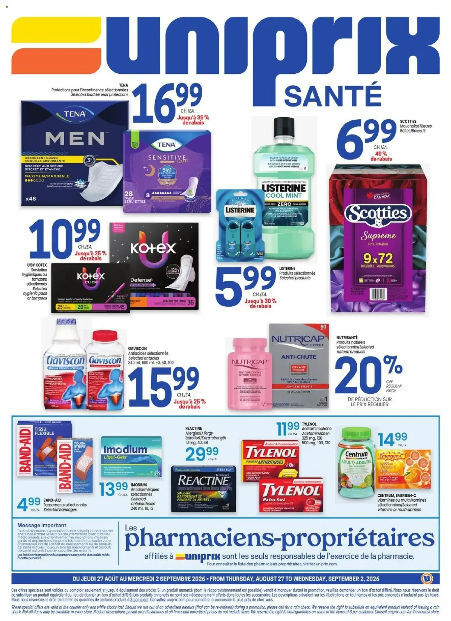 Uniprix - Uniprix Sante from Aug 27, 2026 > weekly specials & deals from August 27 to September 2 2026 - flyer page 4