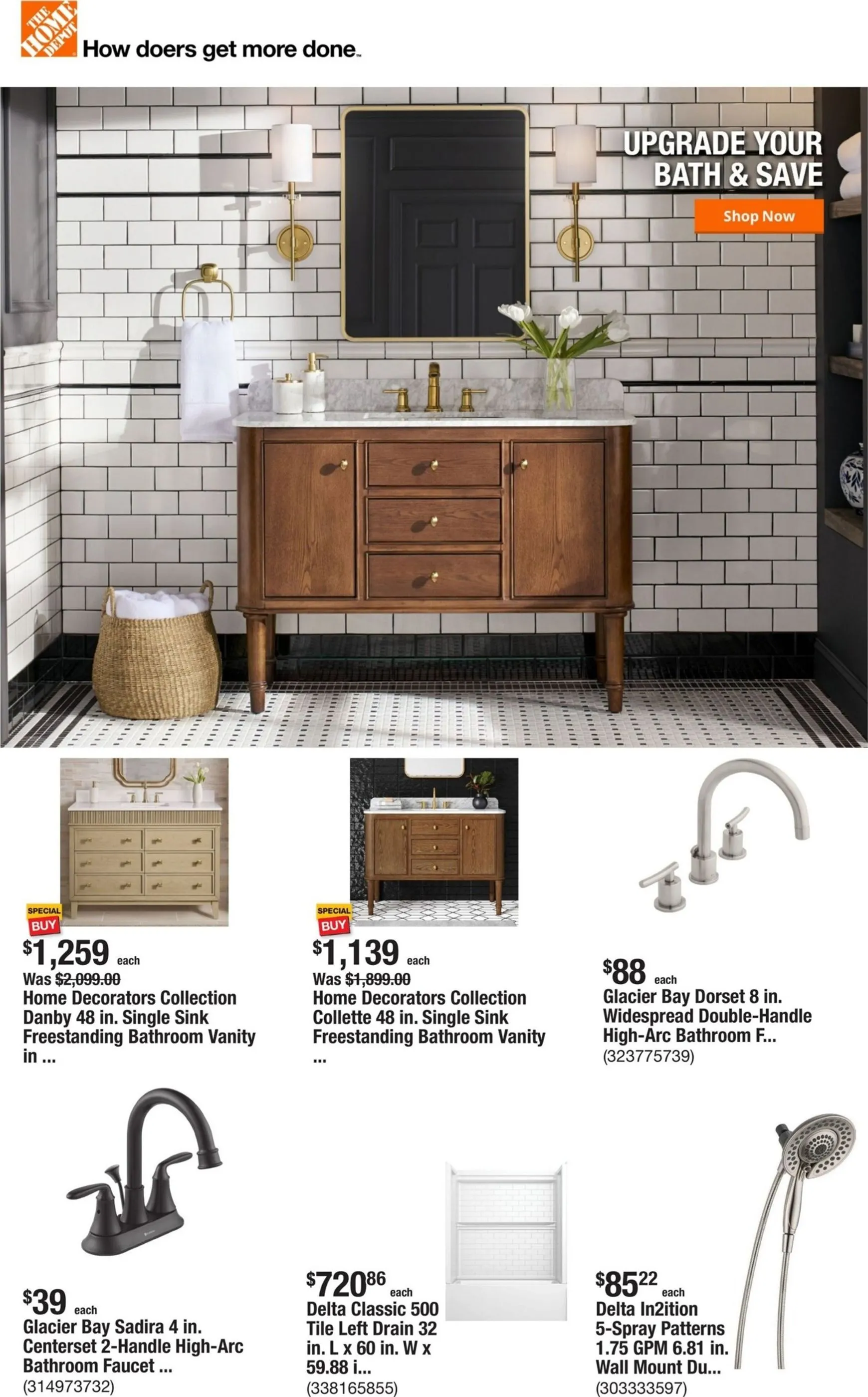 Weekly ad Home Depot: Upgrade Your Bath & Save from July 23 to July 30 2026 - Page 1