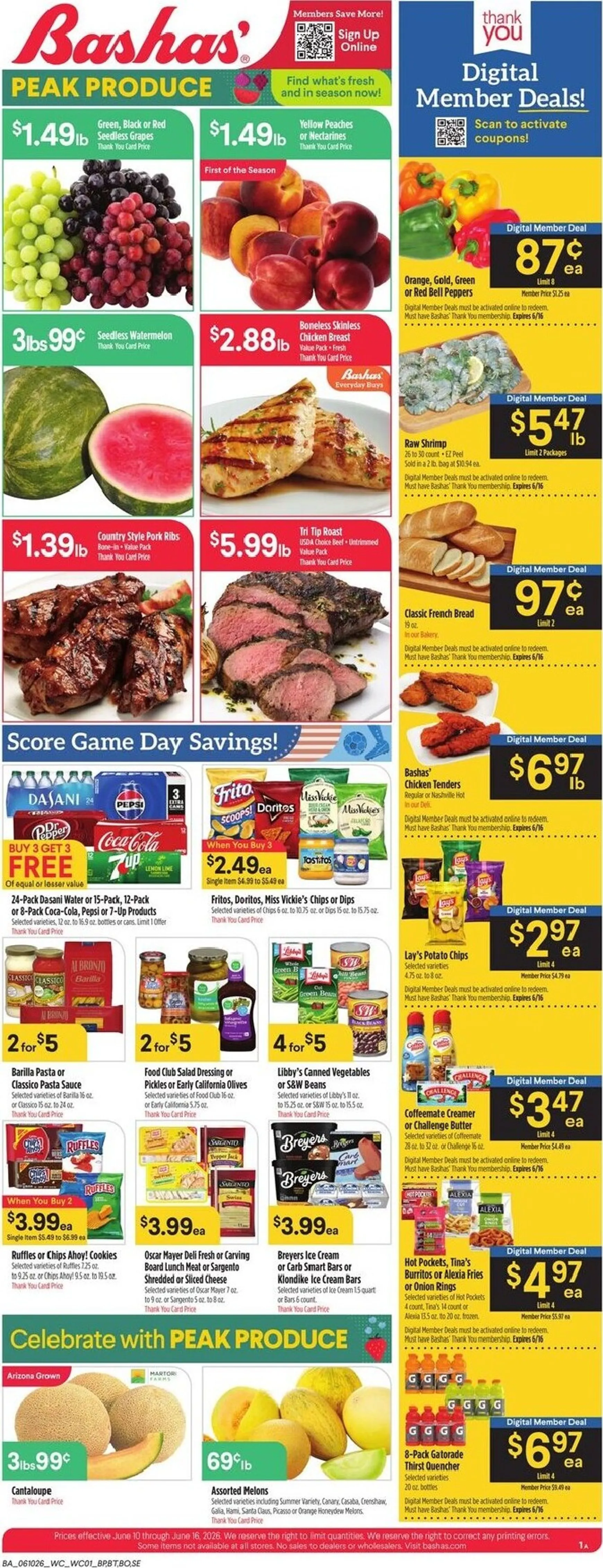 Weekly ad Bashas' Peak Produce from June 10 to June 16 2026 - Page 1