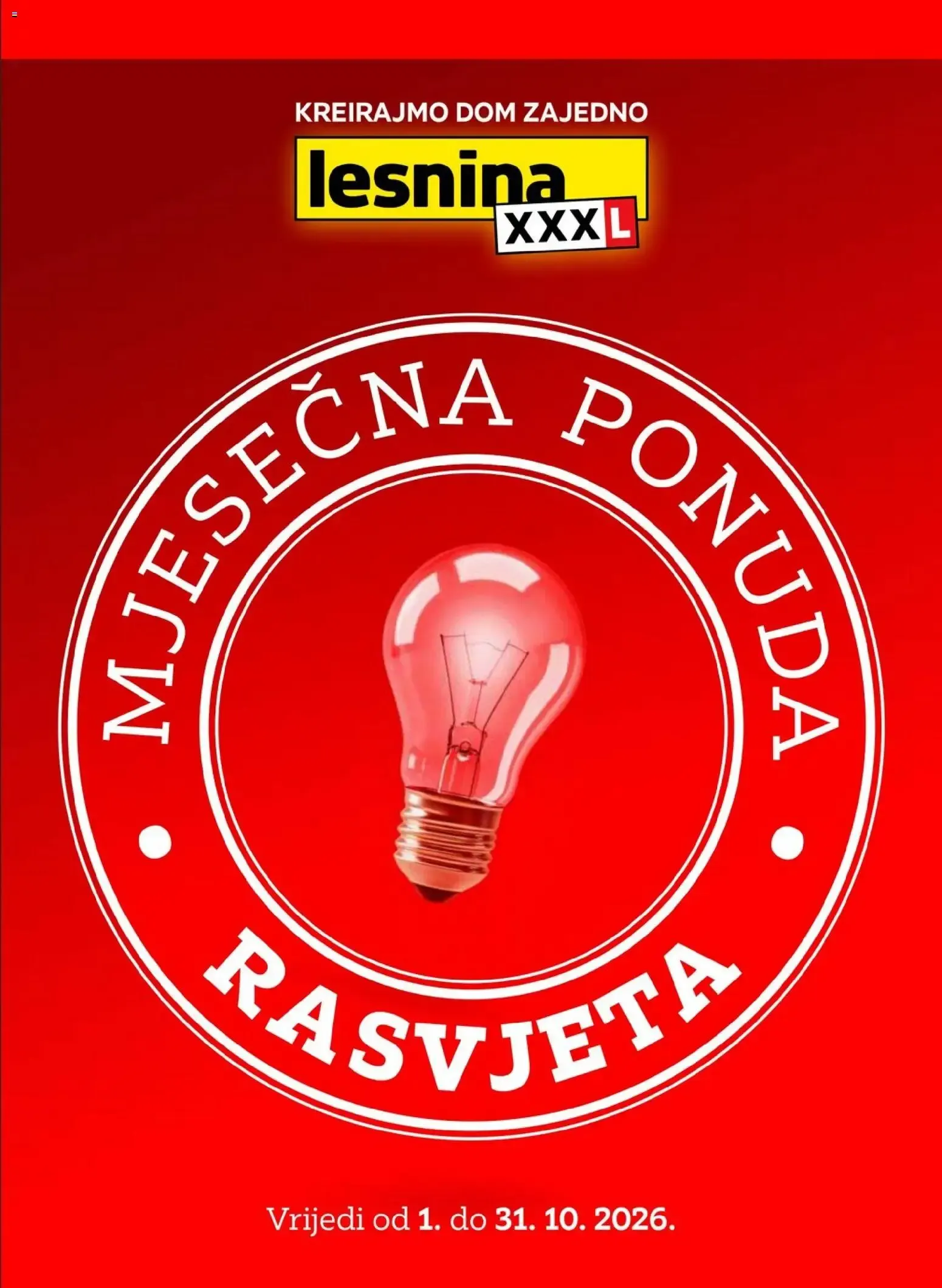 Katalog Lesnina - Mjesečna ponuda rasvjete novi od 01.10.2026 na listanje > letak digitalni od 1. listopada do 31. listopada 2026. - Pregled Stranica 1