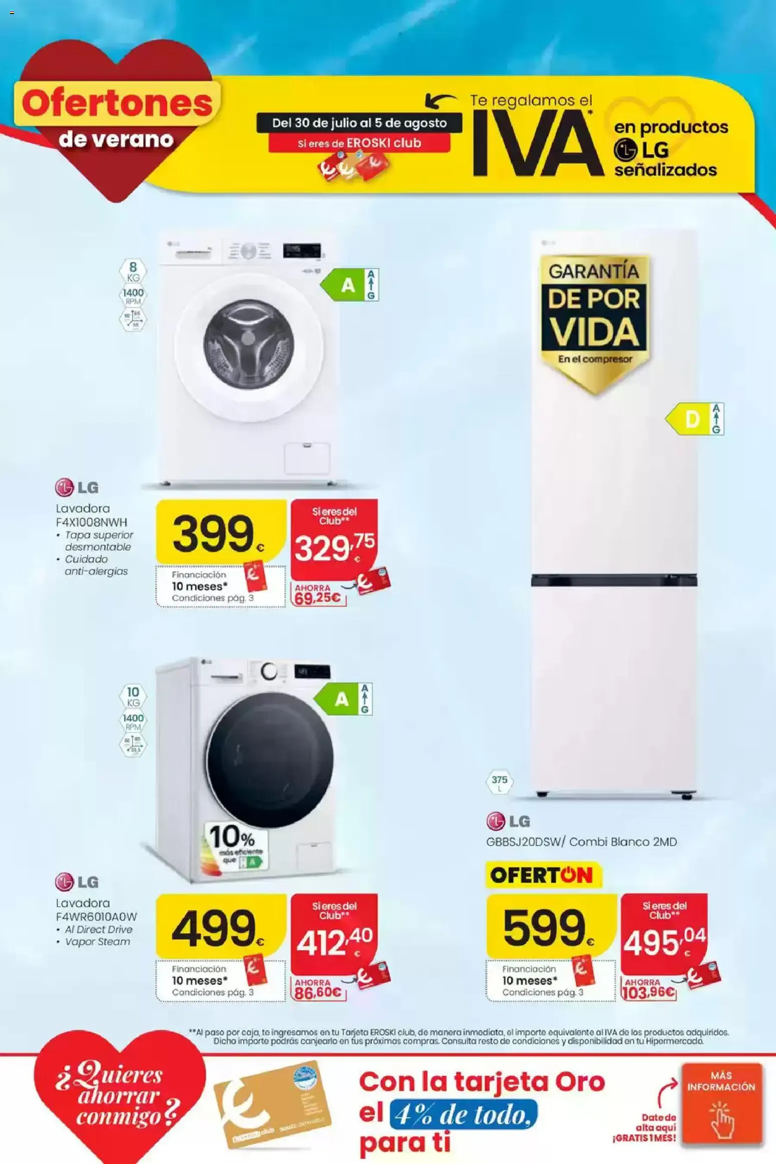 Catálogo de Eroski Ofertones de verano: Te regalamos el IVA en televisores y electrodomésticos 30 de julio al 5 de agosto 2026 - Página 6