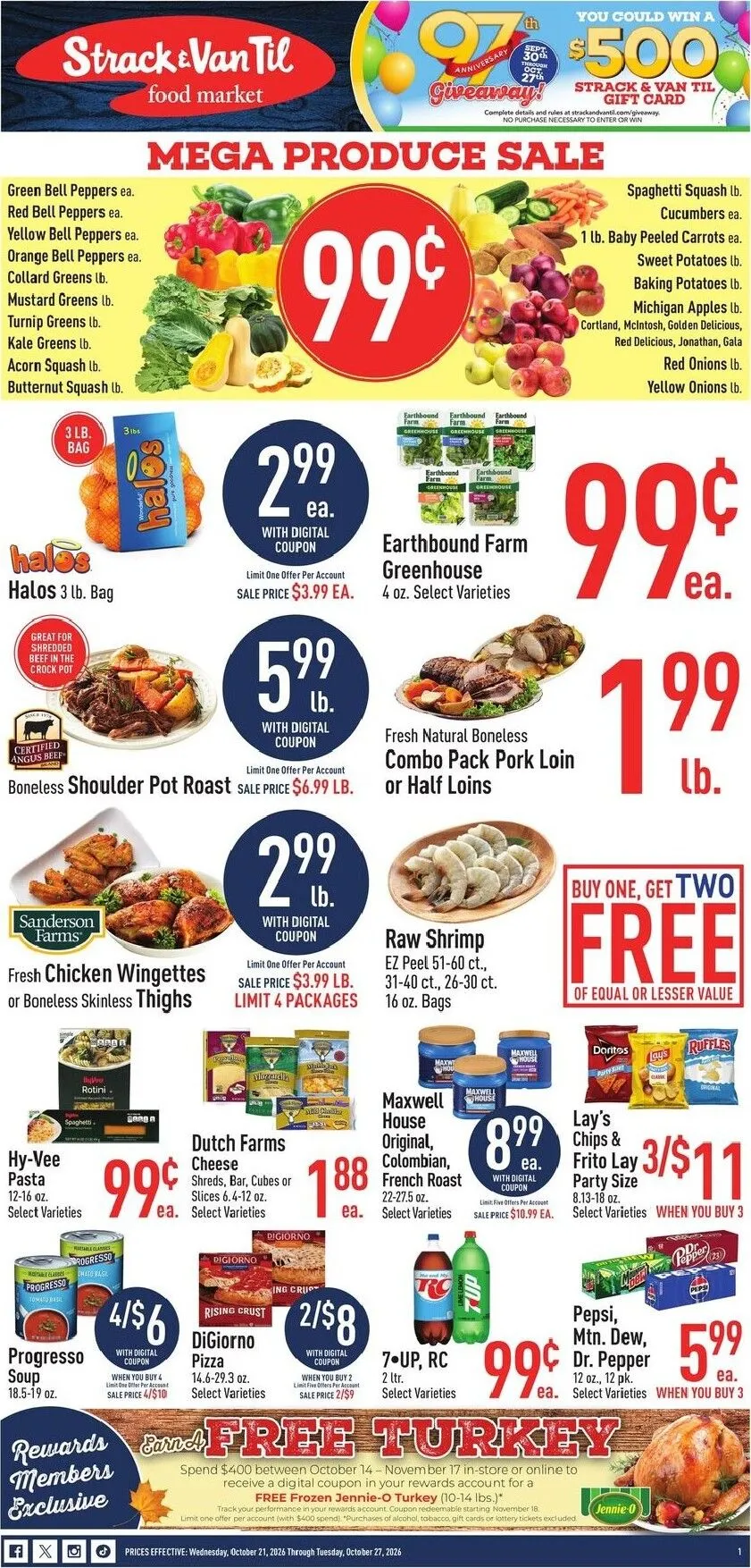 Weekly promotion Strack & Van Til - Mega Produce Sale spanning from October 21 to October 27 2026 - Page 1 for Catalogue 365