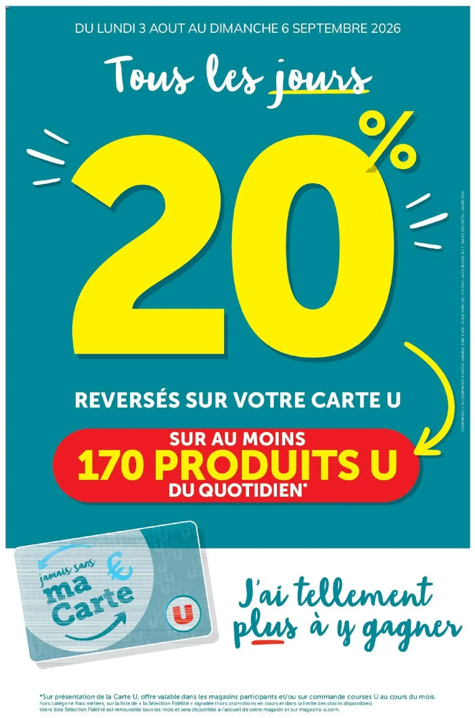 Super U - Ma sélection Carte U Aout à partir du 03/08/2026 - promo en ligne du 3 août au 6 septembre 2026 - Catalogue page 1