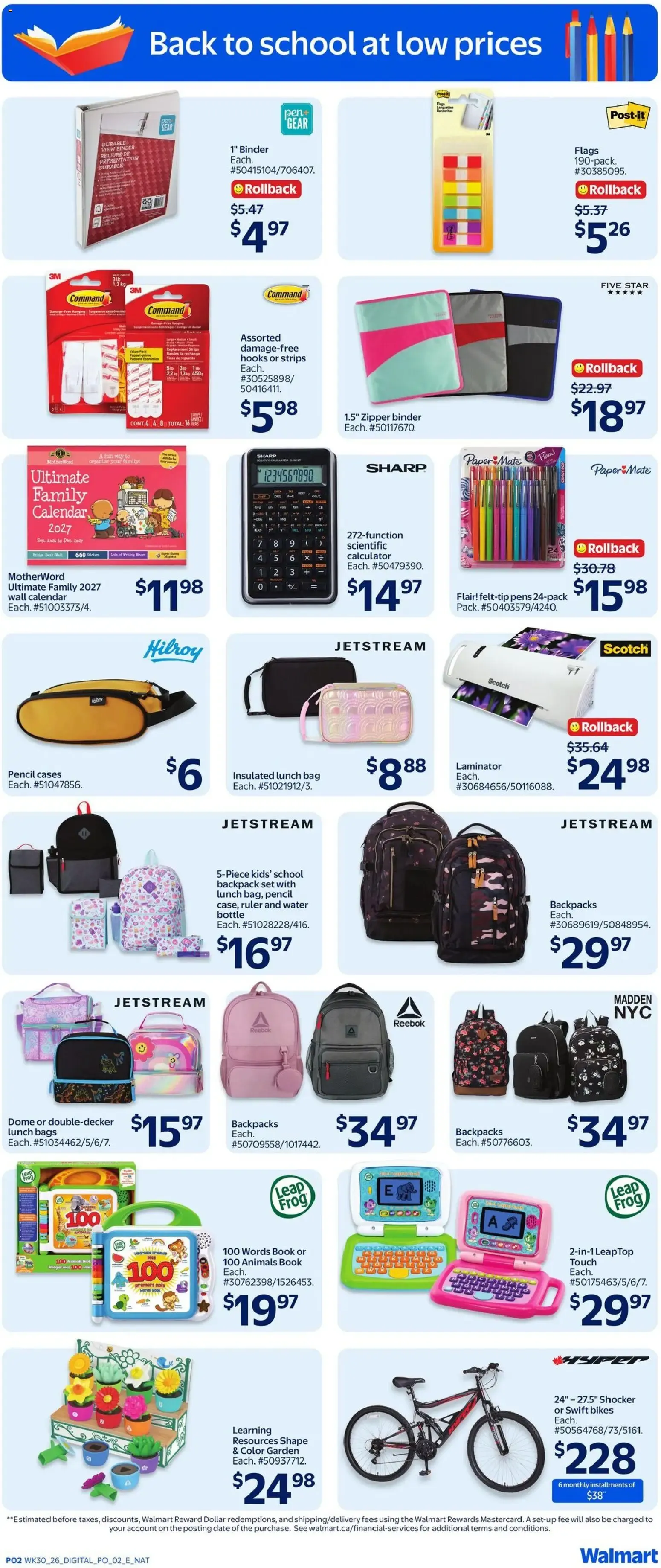 Walmart flyer - Back to school from Aug 20, 2026 > weekly specials & deals from August 20 to August 26 2026 - flyer page 2
