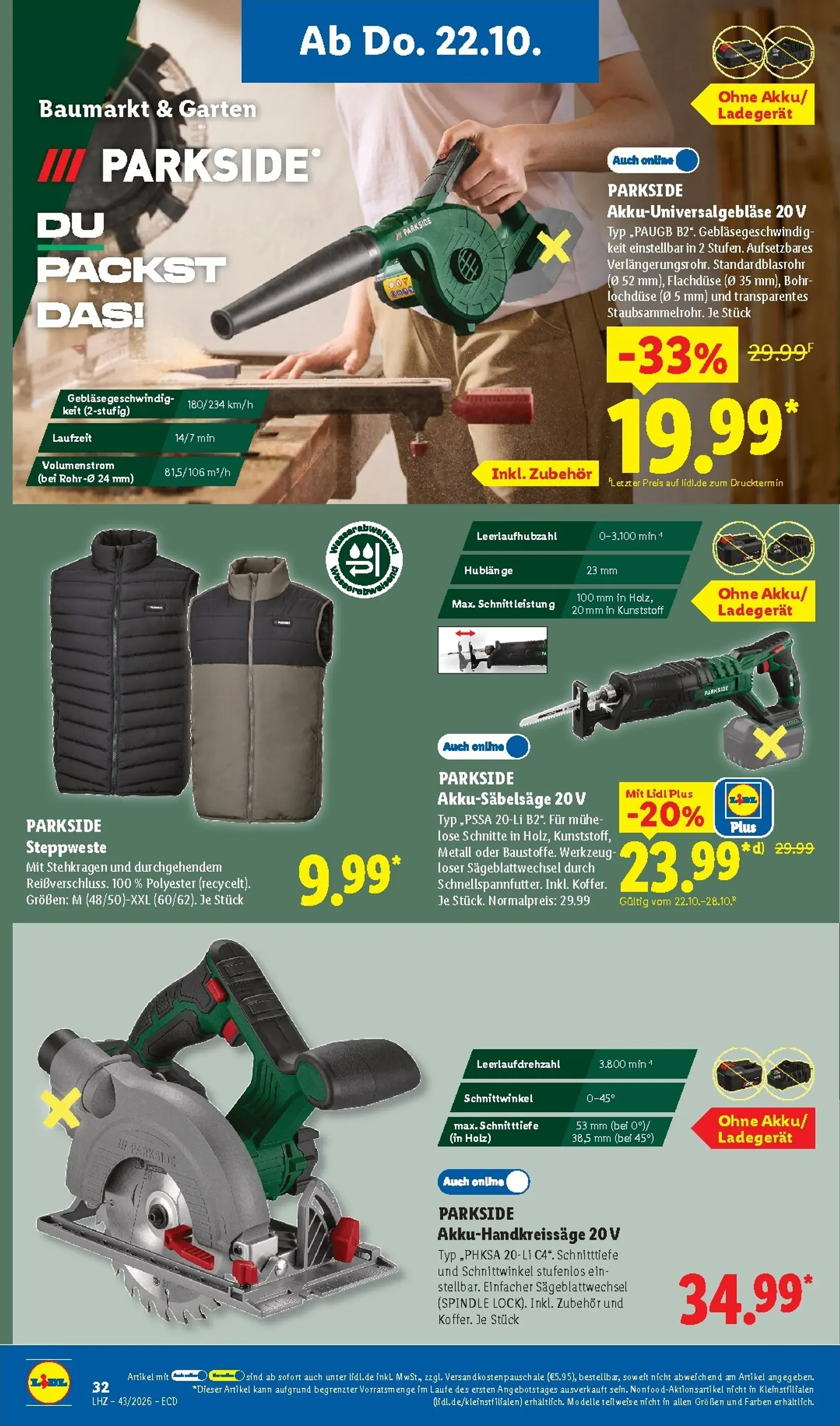 Lidl - Angebot der Woche Prospekt nächste Woche – von Montag 19.10.2026 bis Samstag 24.10.2026 von 19. Oktober bis 24. Oktober 2026 - Prospekt seite 20