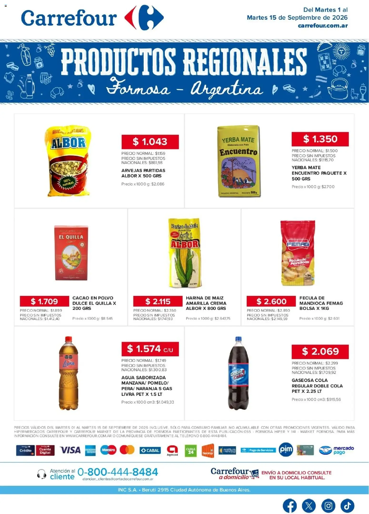 Ofertas de Carrefour - Regionales | Formosa || del 01/09/2026 - 15/09/2026 || Promociones 1 de septiembre al 15 de septiembre 2026 - Página 1 del catálogo