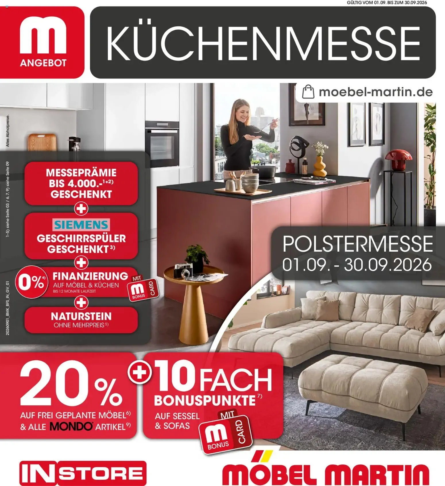 Möbel Martin: Küchen- und Polstermesse von 1. September bis 30. September 2026 - Prospekt seite 1