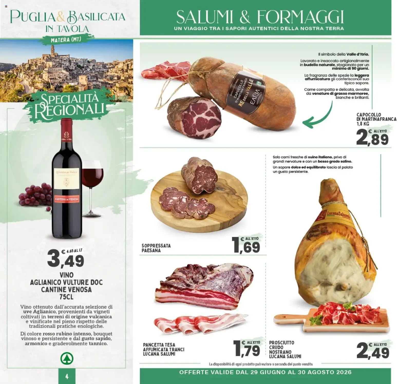 Nuovo Despar volantino Specialità regionali dal 29/06/2026 > offerte anteprima 🛍️ da 29 giugno a 30 agosto di 2026 - Pagina del volantino 4