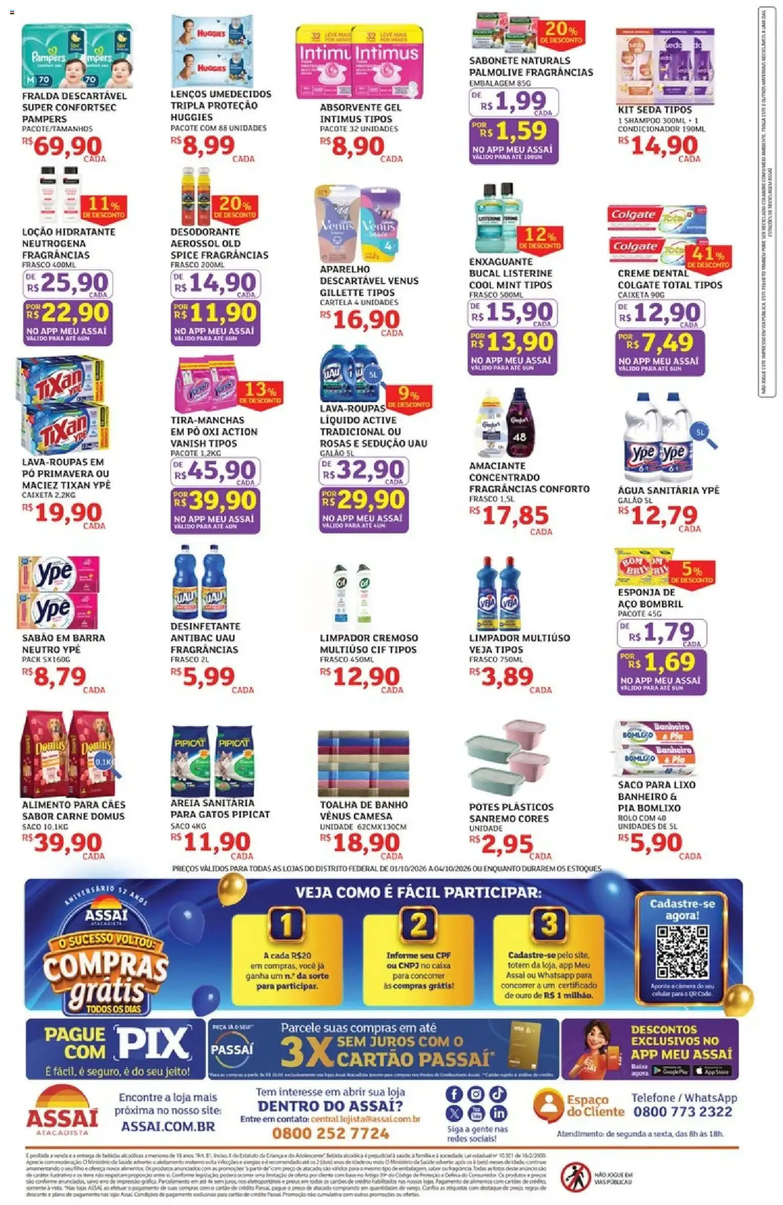 Encarte de Assaí Atacadista - Aniversário 52 Anos: Compras Grátis 1 de outubro até 4 de outubro 2026 - Pagina 4