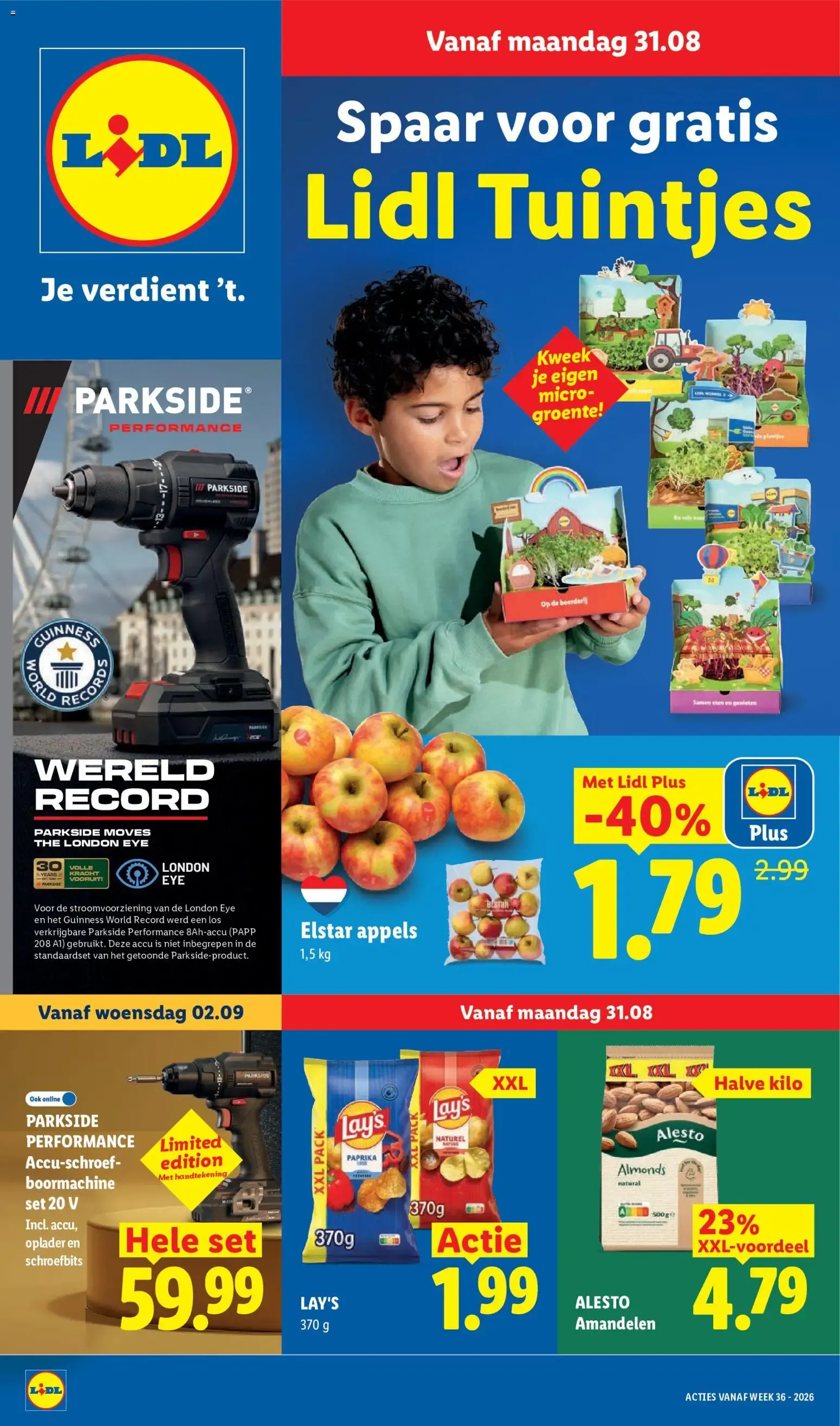 Lidl folder: Spaar voor gratis Lidl Tuintjes van 31 augustus tot 6 september 2026 - Folder pagina 1