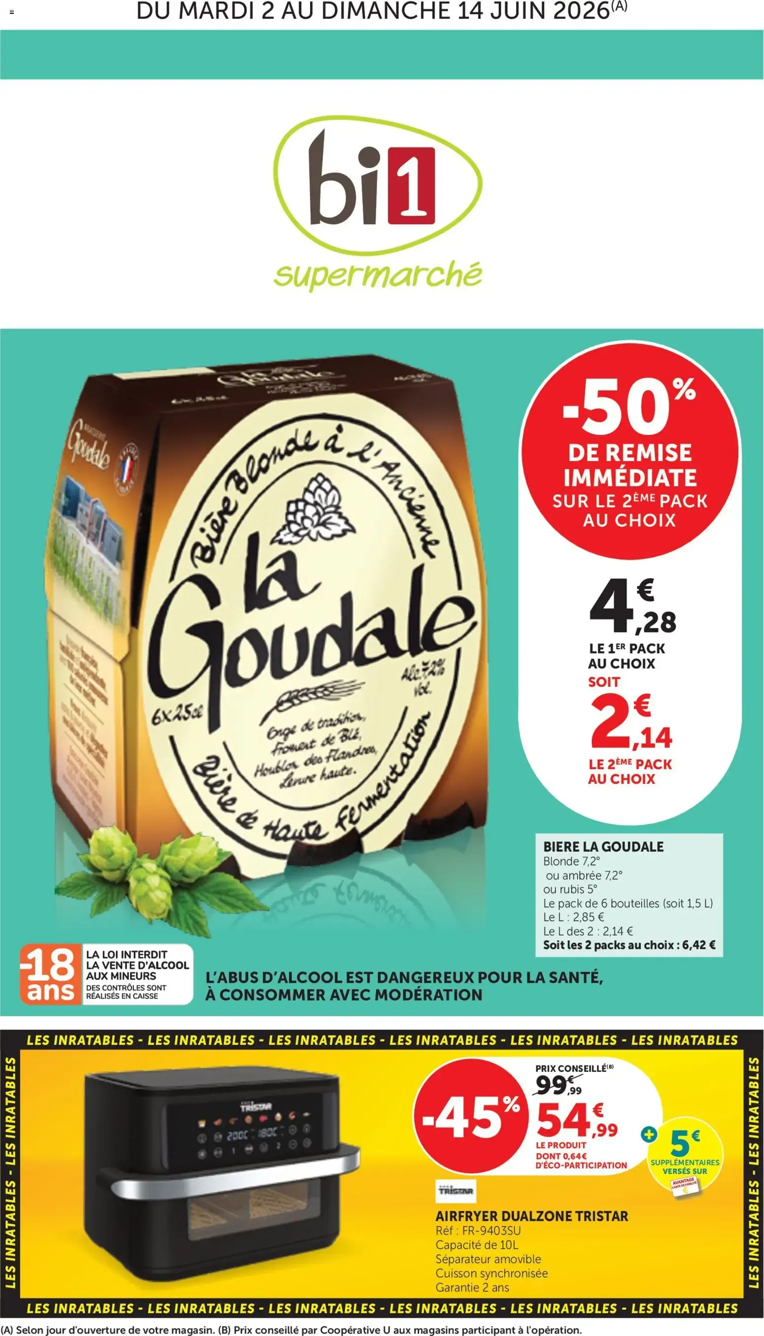 bi1 prospectus à partir du 02/06/2026 - promo en ligne du 2 juin au 14 juin 2026 - Catalogue page 1