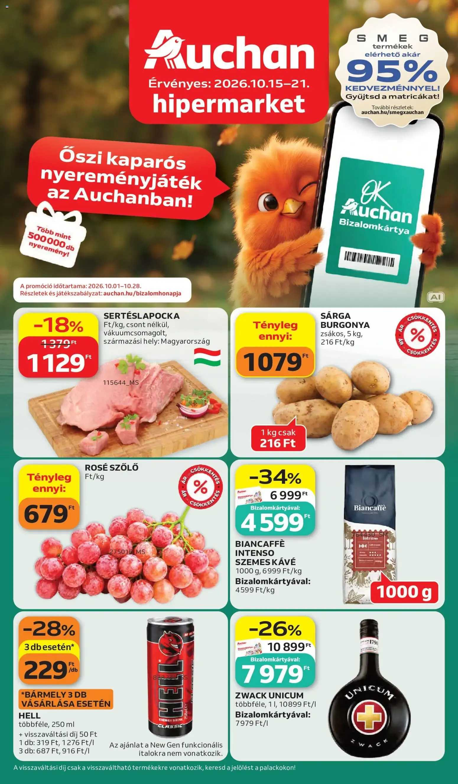 Katalógus Auchan Hipermarket Akciós Újság október 15.-tól október 21.-ig 2026. - Oldal 1