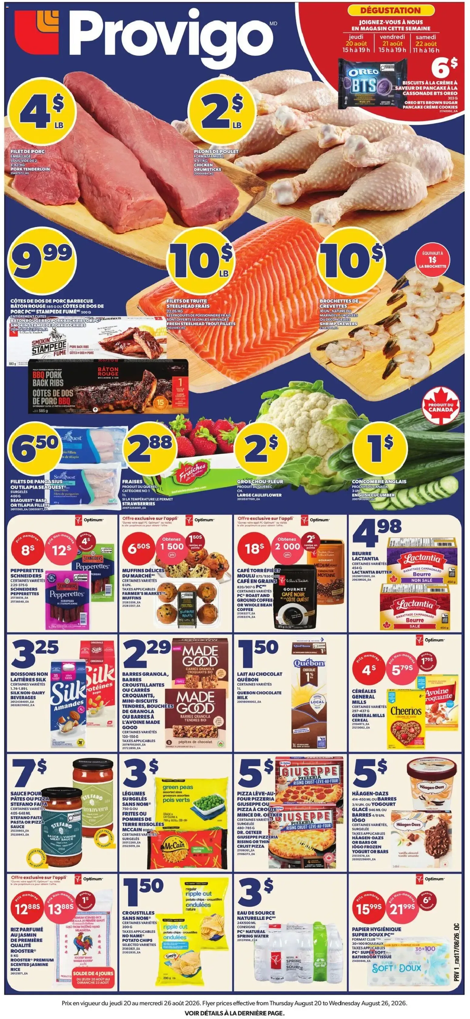 Provigo weekly flyer / circulaire from Aug 20, 2026 > weekly specials & deals from August 20 to August 26 2026 - flyer page 1
