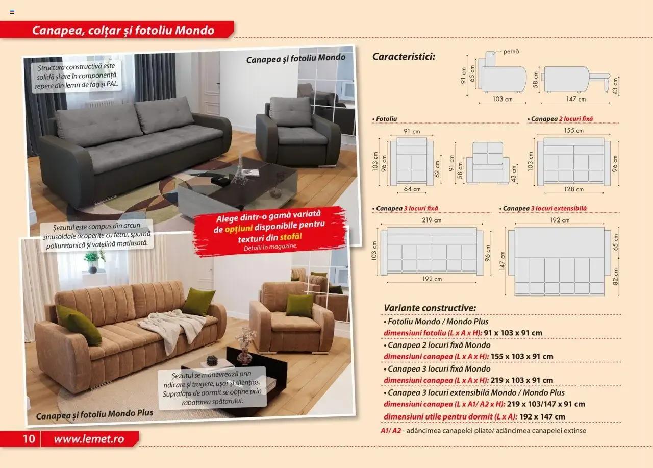Catalog LEMS Canapele lemssofa collection - Colţar extensibil KIEV de la 17 noiembrie până la 31 ianuarie 2027 - Revista Pagina 10