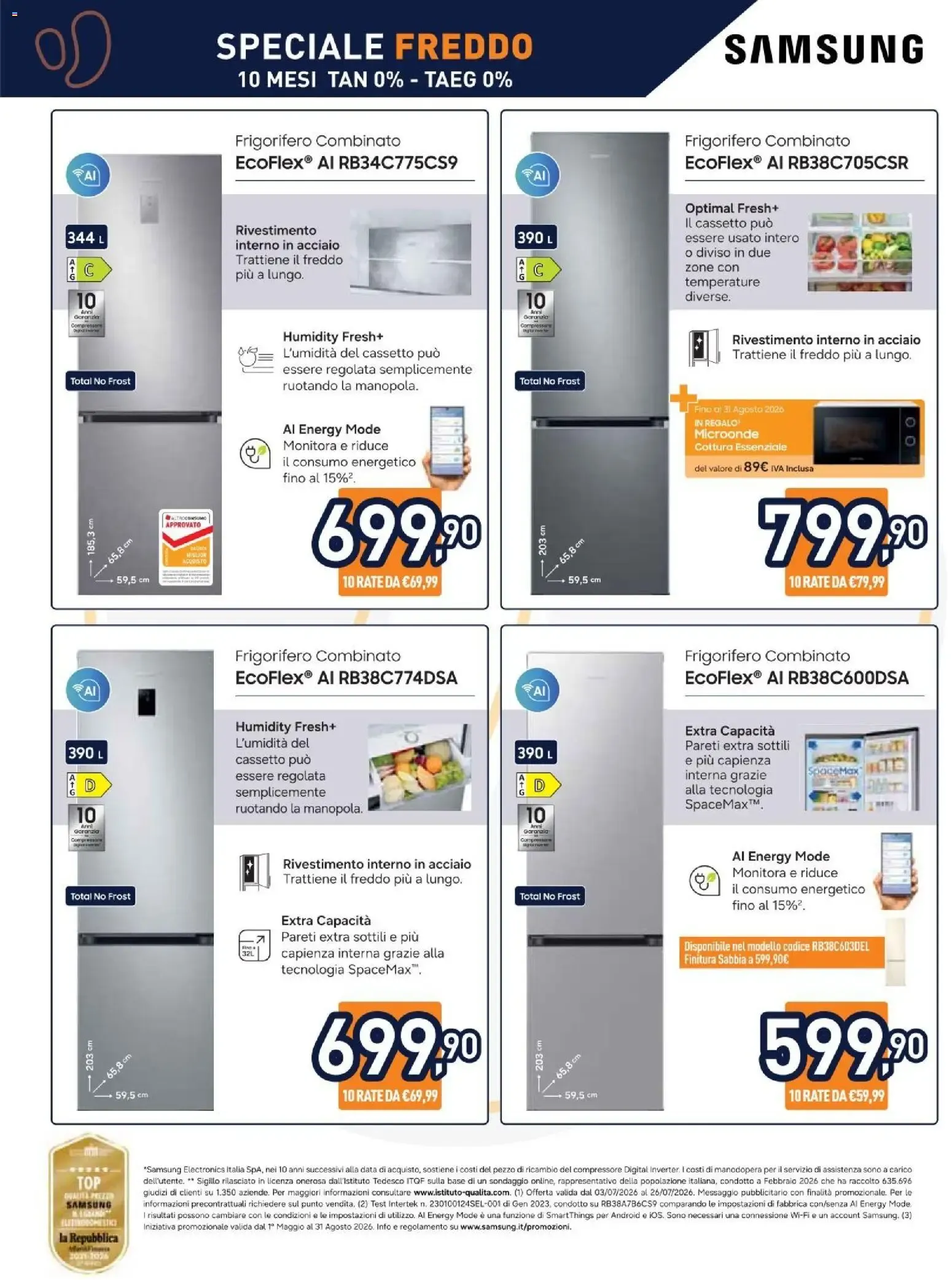 Nuovo Unieuro volantino Freddo dal 03/07/2026 > offerte anteprima 🛍️ da 3 luglio a 26 luglio di 2026 - Pagina del volantino 4