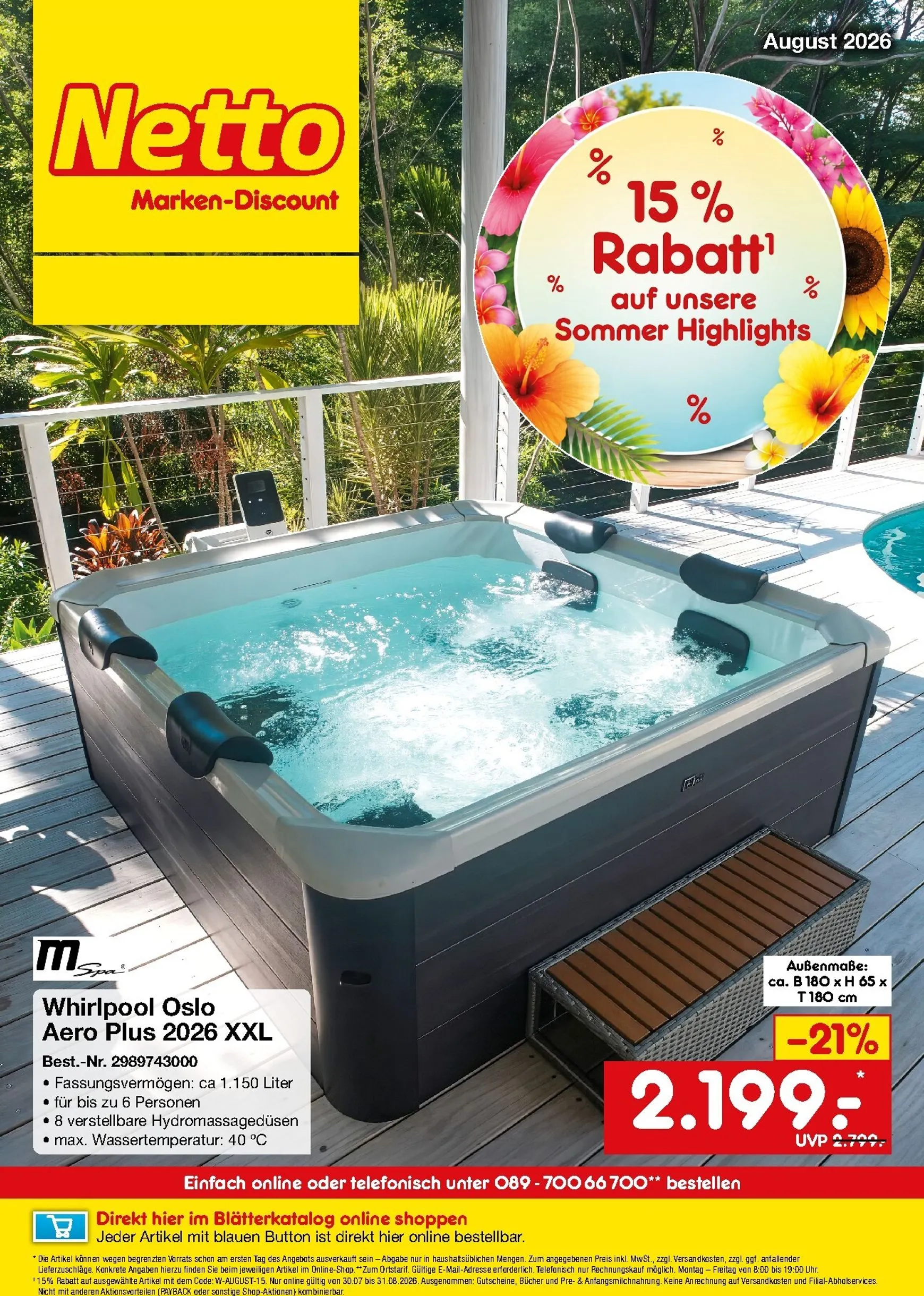 Netto Marken-Discount: 15% de descuento en Summer Highlights von 30. Juli bis 31. August 2026 - Prospekt seite 1