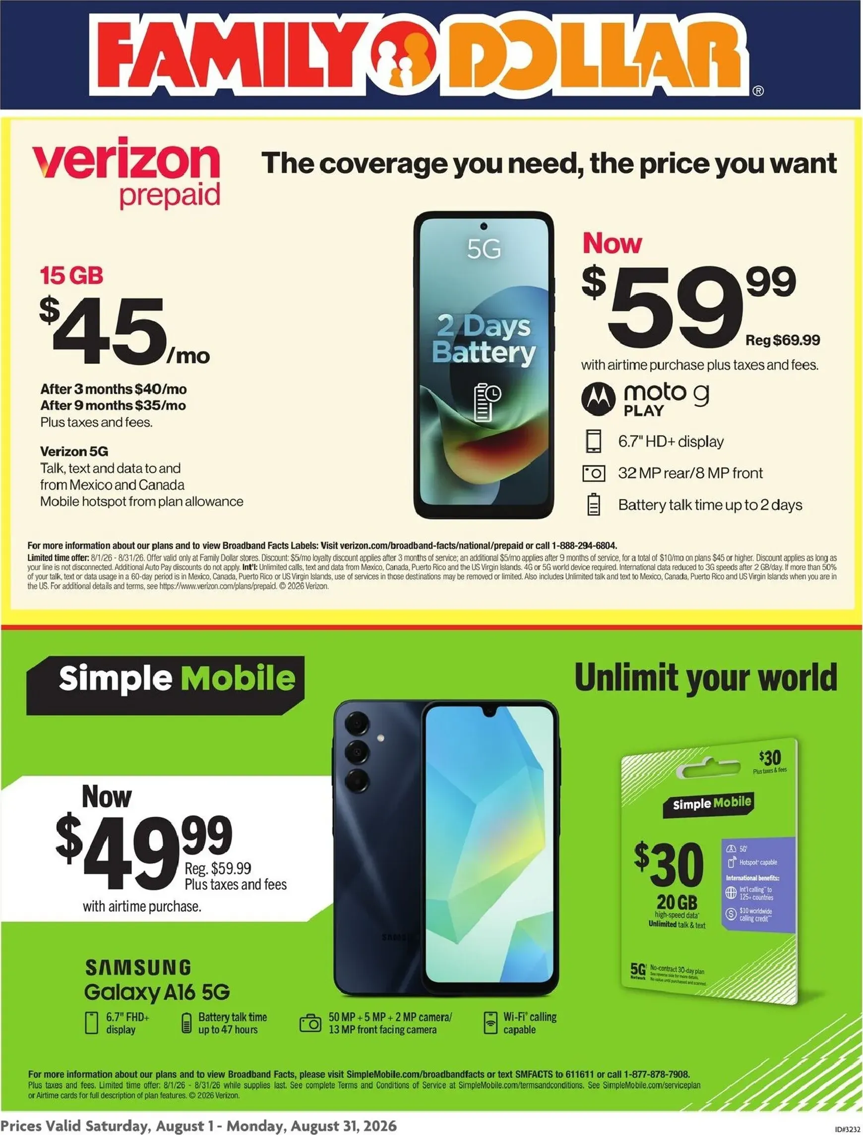 Weekly ad Family Dollar - Ofertas Total Wireless y Tracfone from August 1 to August 31 2026 - Page 2