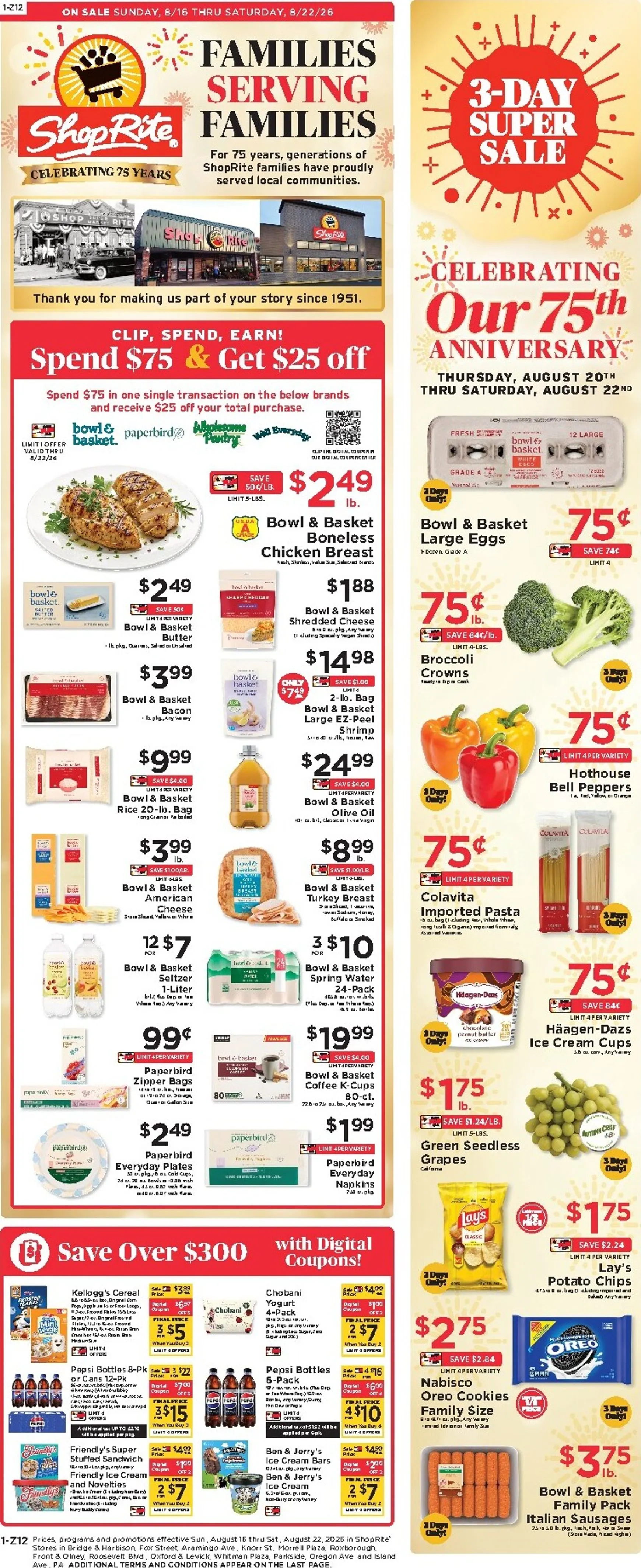 Weekly ad Current ShopRite leaflet valid from Sunday 08/16/2026 to Saturday 08/22/2026 from August 16 to August 22 2026 - Page 1
