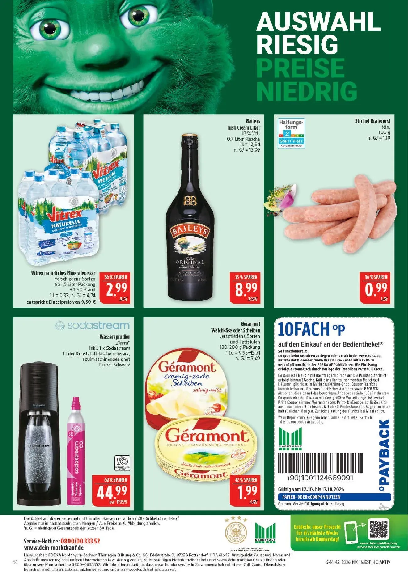 Marktkauf Prospekt – von Montag 12.10.2026 bis Samstag 17.10.2026 von 12. Oktober bis 17. Oktober 2026 - Prospekt seite 44