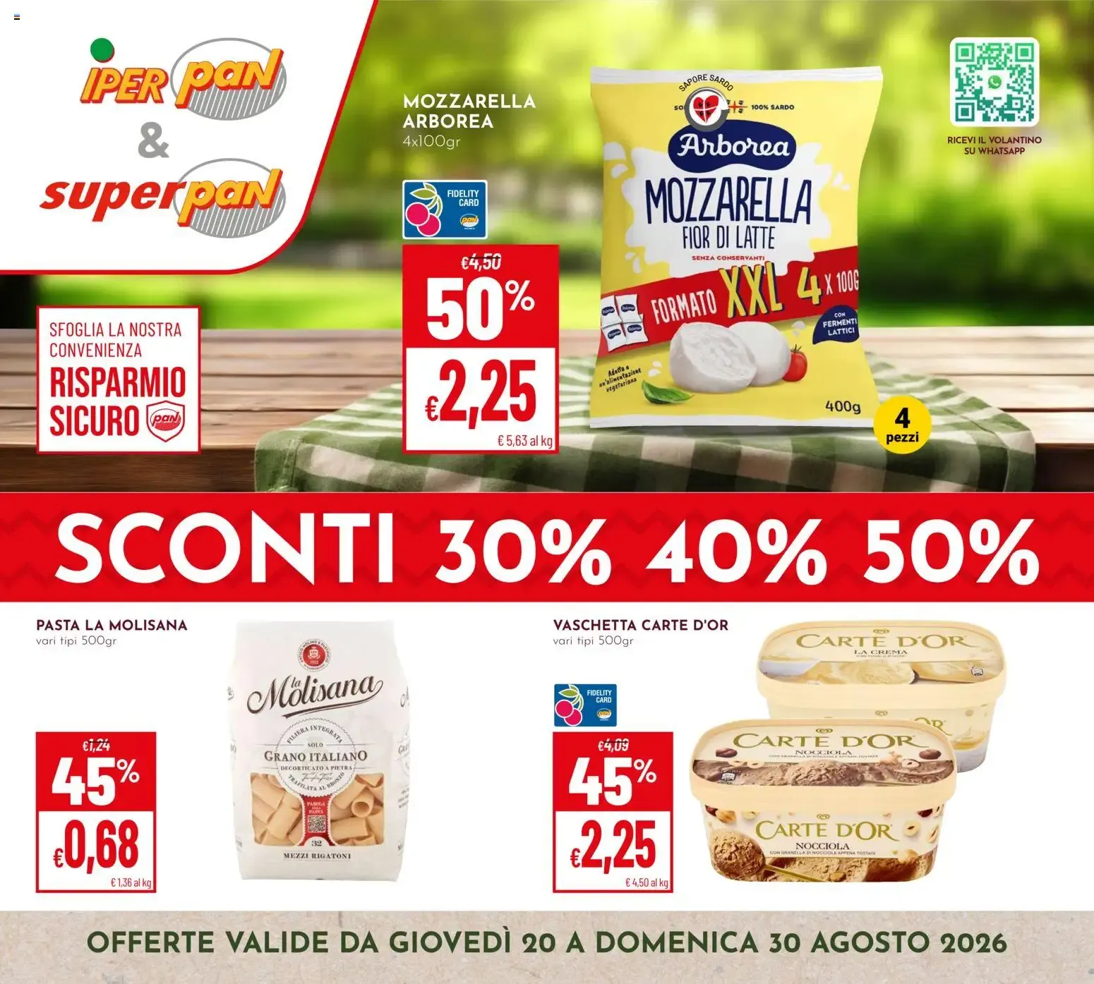 Iper Pan & Super Pan: Sconti 30%, 40%, 50% da 20 agosto a 30 agosto di 2026 - Pagina del volantino 1