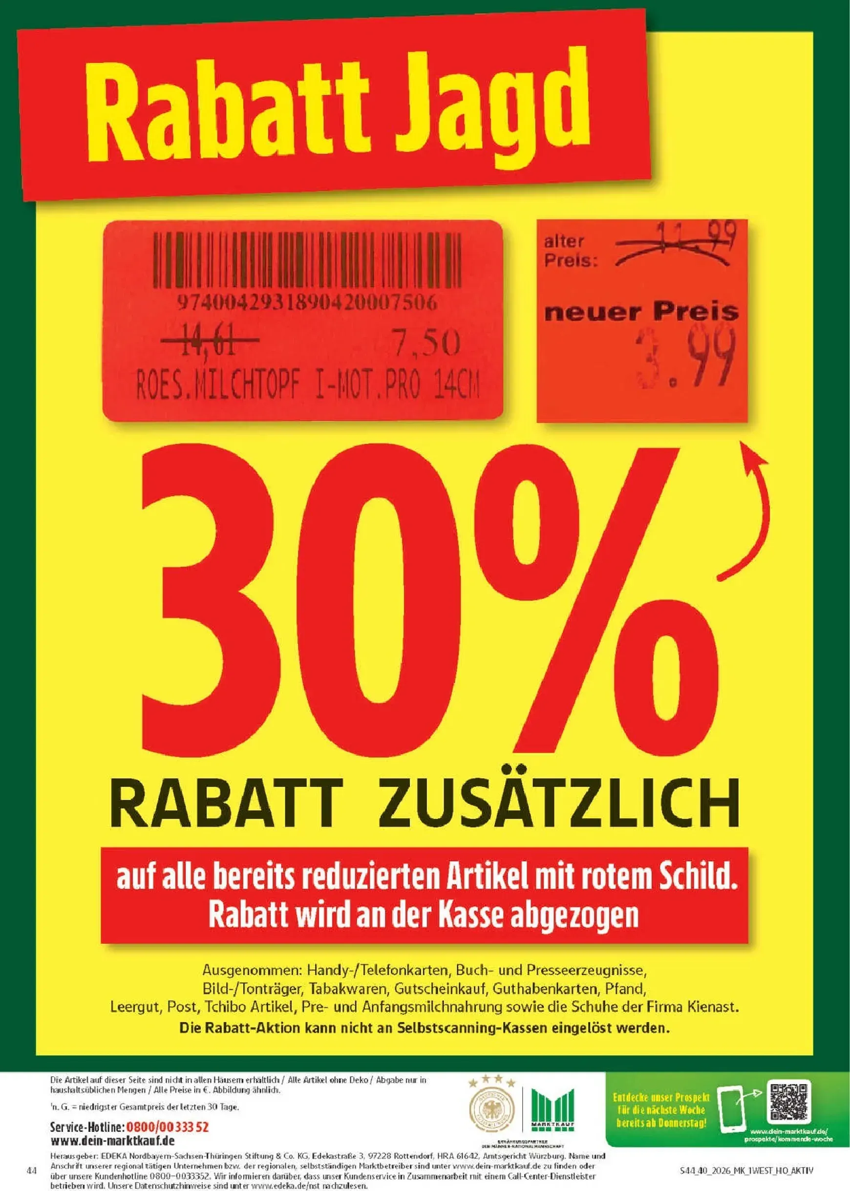 Marktkauf Prospekt nächste Woche – von Montag 28.09.2026 bis Freitag 02.10.2026 von 28. September bis 2. Oktober 2026 - Prospekt seite 44