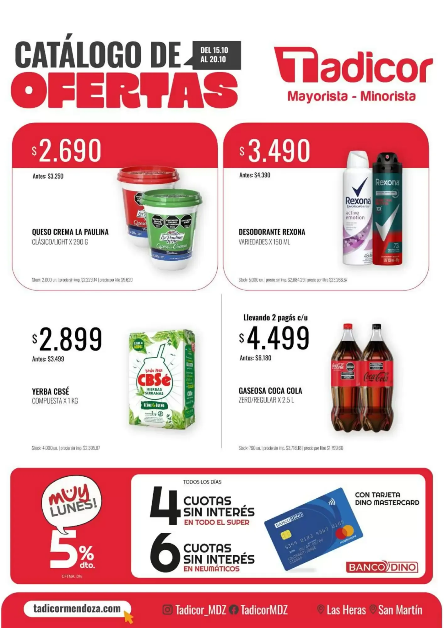Ofertas de Catálogo de Ofertas Tadicor Mayorista - Minorista 15 de octubre al 20 de octubre 2026 - Página 1 del catálogo