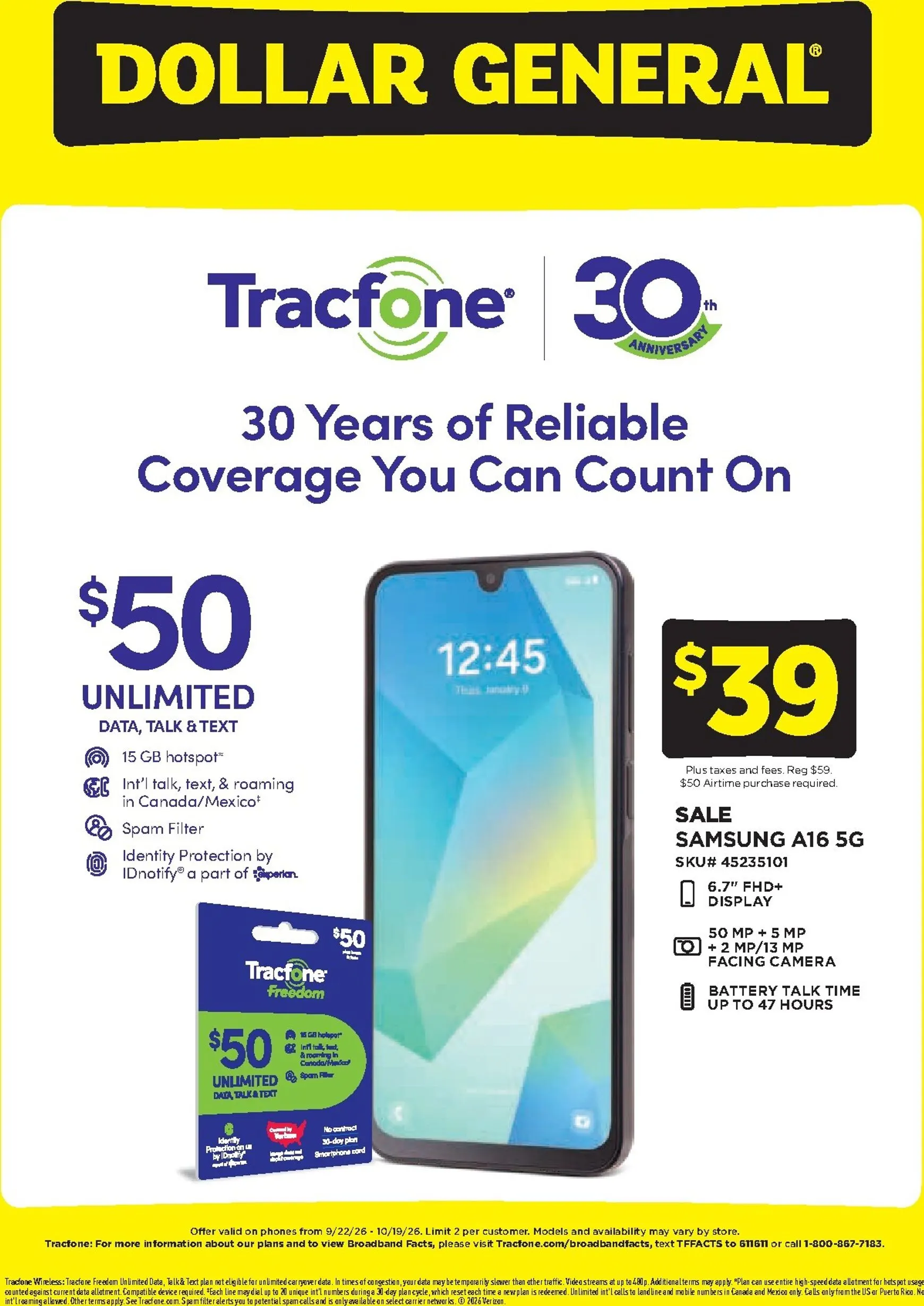 Weekly ad Current Dollar General - Wireless Deals leaflet valid from Tuesday 09/22/2026 to Monday 10/19/2026 from September 22 to October 19 2026 - Page 1