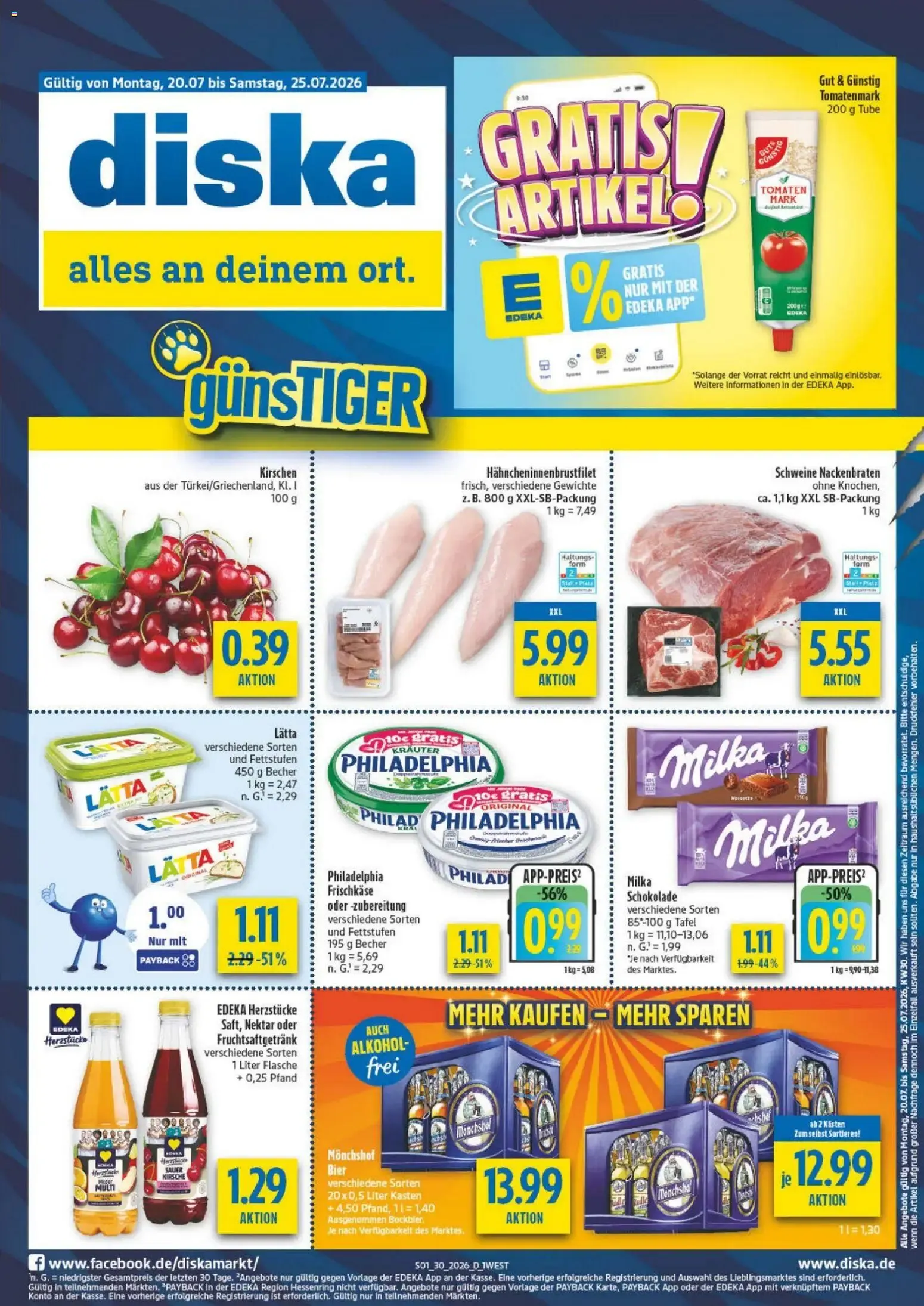 Diska - Diska Angebote Bayern KW30 (ab 20.07.2026) zum Blättern von 20. Juli bis 25. Juli 2026 - Prospekt seite 1