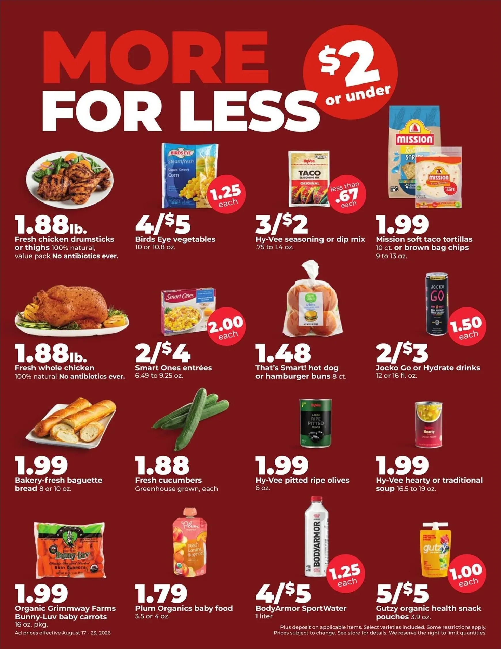 Weekly promotion Current Hy Vee leaflet valid from Monday 08/17/2026 to Sunday 08/23/2026 spanning from August 17 to August 23 2026 - Page 3 for Catalogue 365