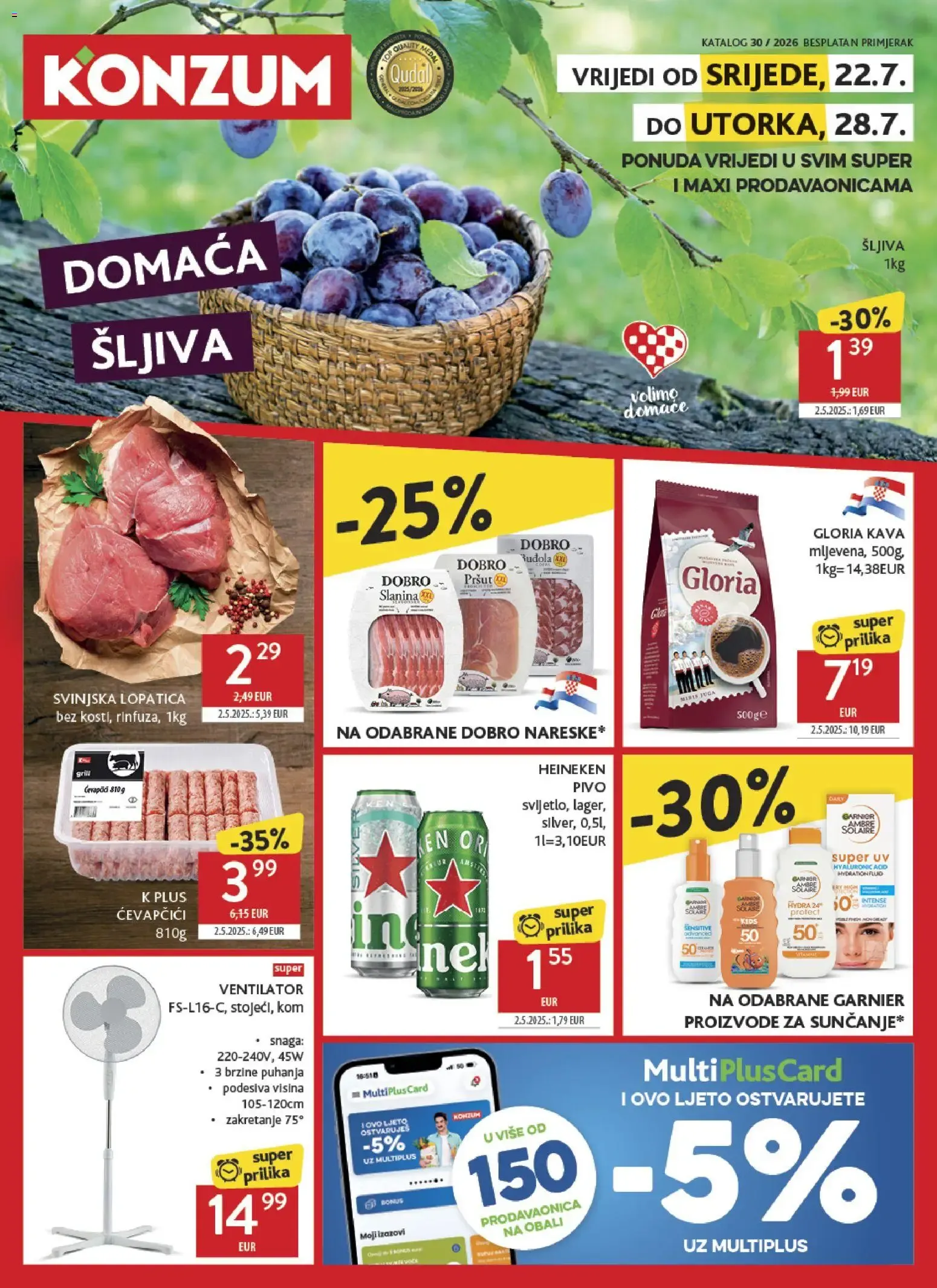 Katalog Konzum Katalog novi od 22.07.2026 na listanje > letak digitalni od 22. srpnja do 28. srpnja 2026. - Pregled Stranica 1