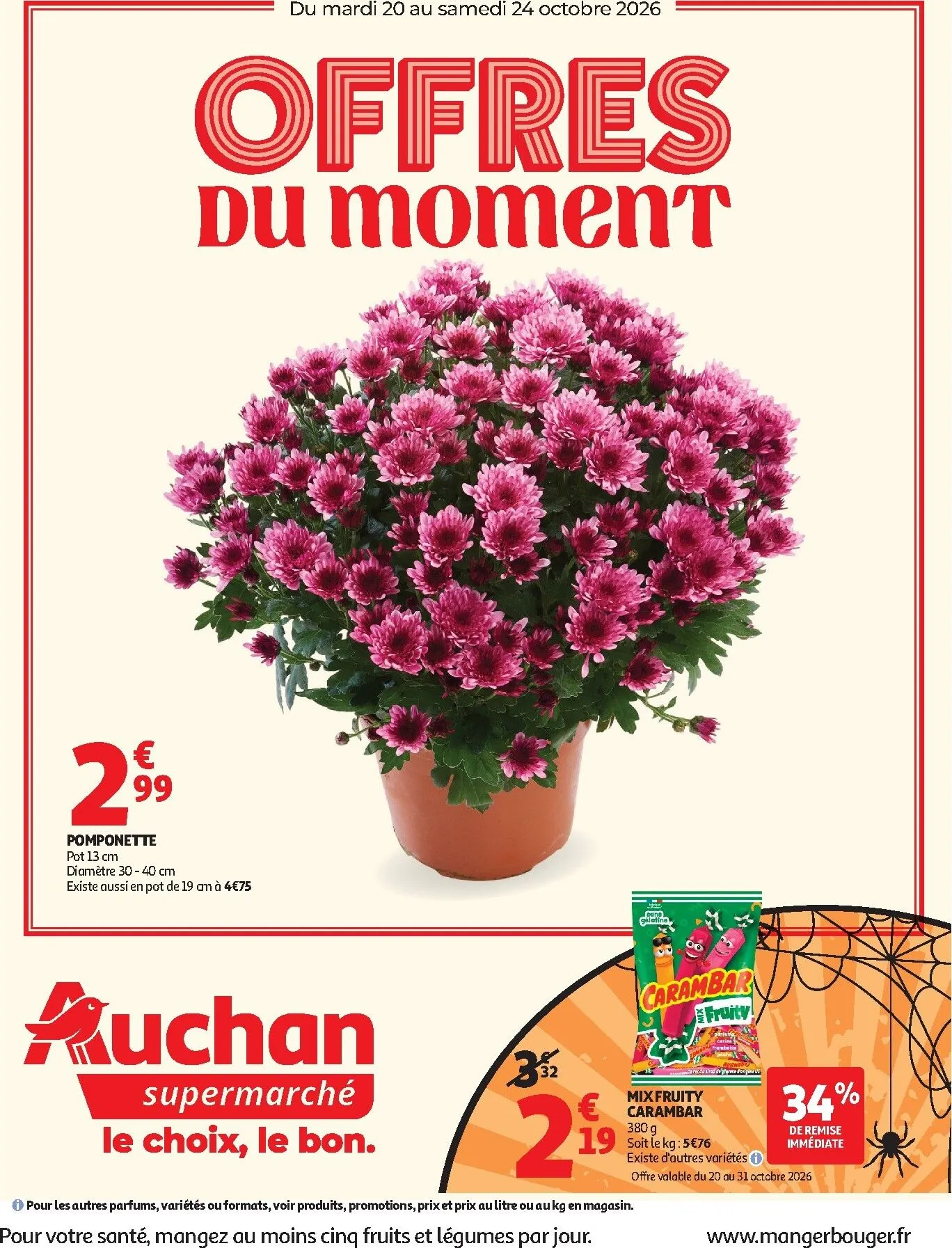 Current Auchan Supermarché leaflet valid from du mardi 20/10/2026 to du samedi 24/10/2026 du 20 octobre au 24 octobre 2026 - Catalogue page 1