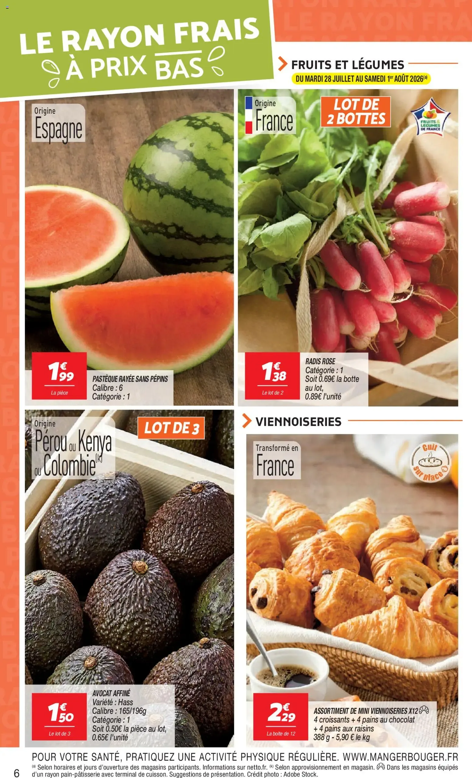Netto - le rayon frais à prix bas à partir du 28/07/2026 - promo en ligne du 28 juillet au 3 août 2026 - Catalogue page 6